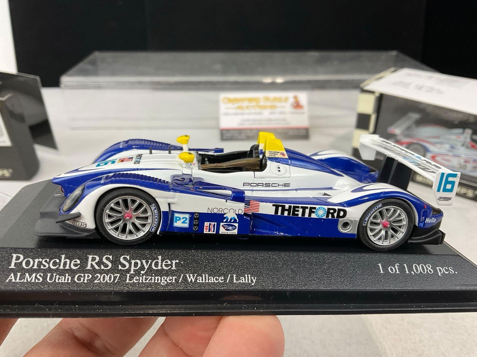 2 Minichamps 1/43 Scale Diecast Cars, Audi R8 2001 & 2007 Porsche RS Spyder - 5