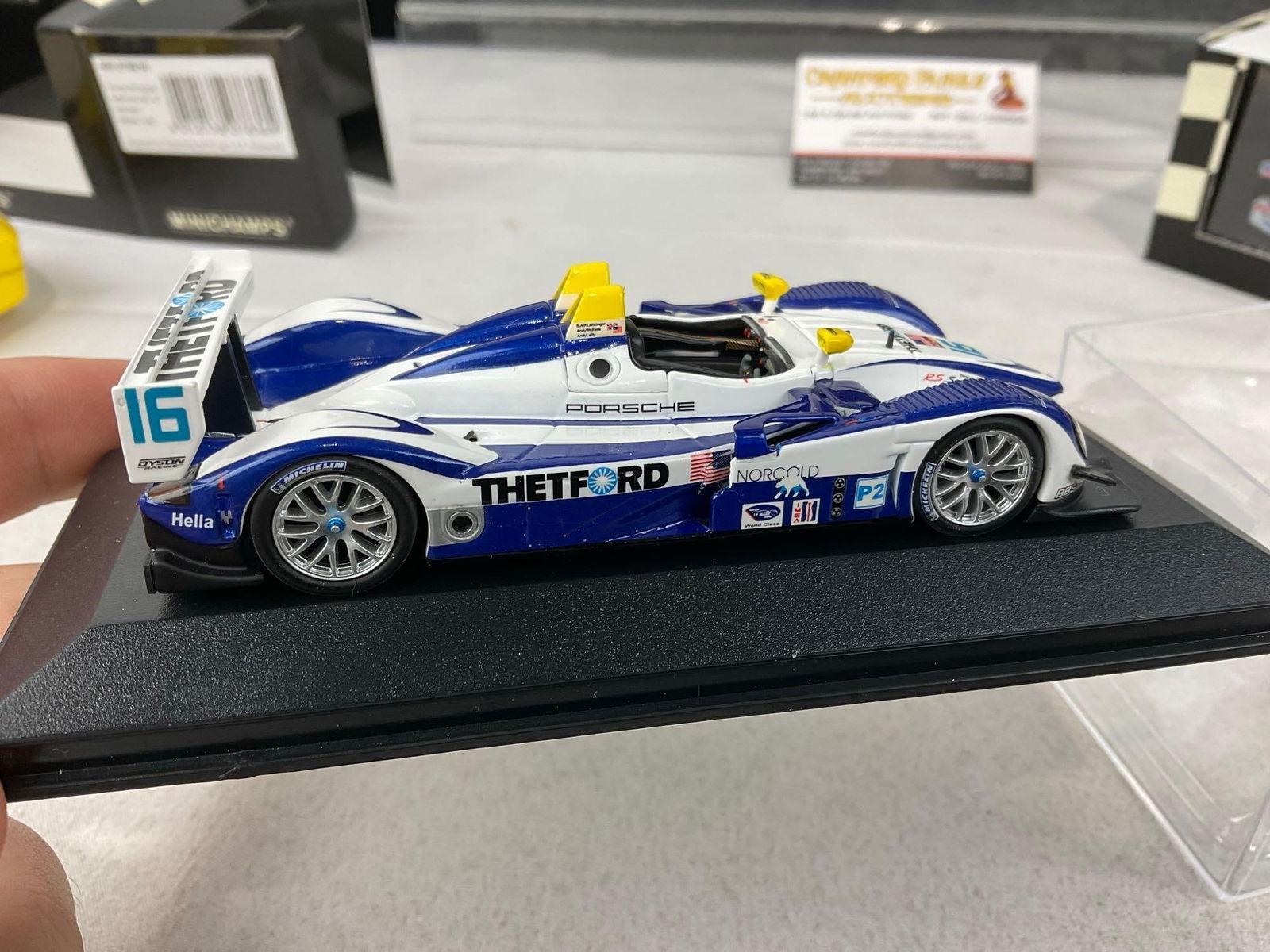 2 Minichamps 1/43 Scale Diecast Cars, Audi R8 2001 & 2007 Porsche RS Spyder - 6