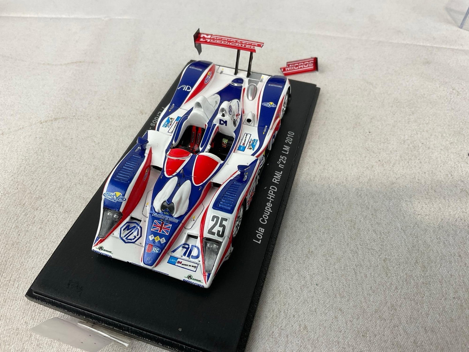 2 Spark 1/43 Scale Diecast Cars, 2007 MG Lola Ex-264-AER & 2010 Lola Coupe-HPD RML, Andy Wallace - 3