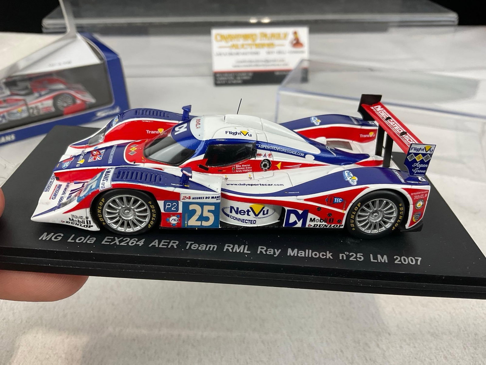 2 Spark 1/43 Scale Diecast Cars, 2007 MG Lola Ex-264-AER & 2010 Lola Coupe-HPD RML, Andy Wallace - 4