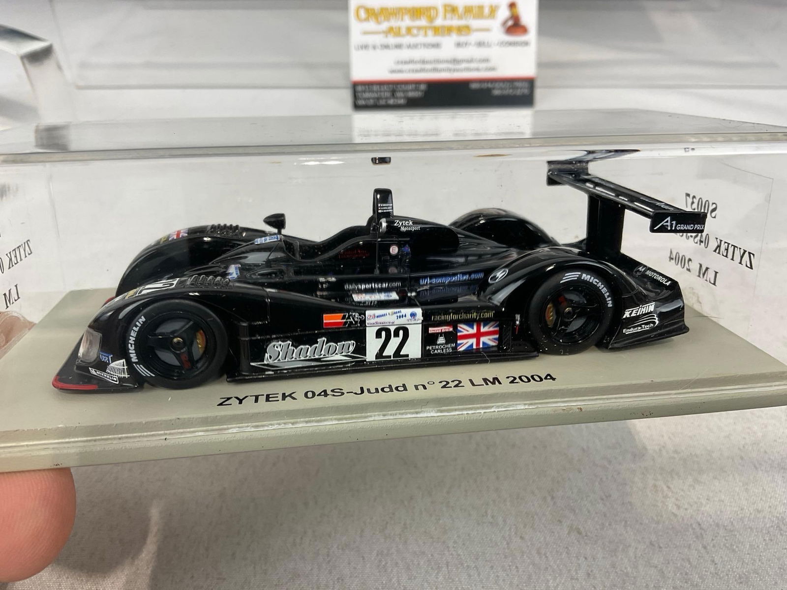 2 Spark 1/43 Scale Diecast Cars, 2004 Zytek 045-Judd & 2005 DBA Judd Creation LM24H, Andy Wallace - 2