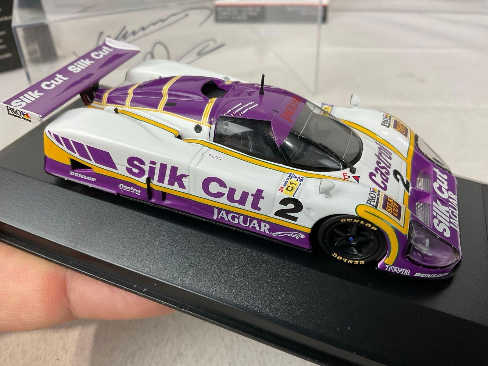 2 IXO Models 1/43 Scale Diecast Cars, Jaguar XJR12 1988 & 1990, 1 Cover Signed by 2 Drivers - 4