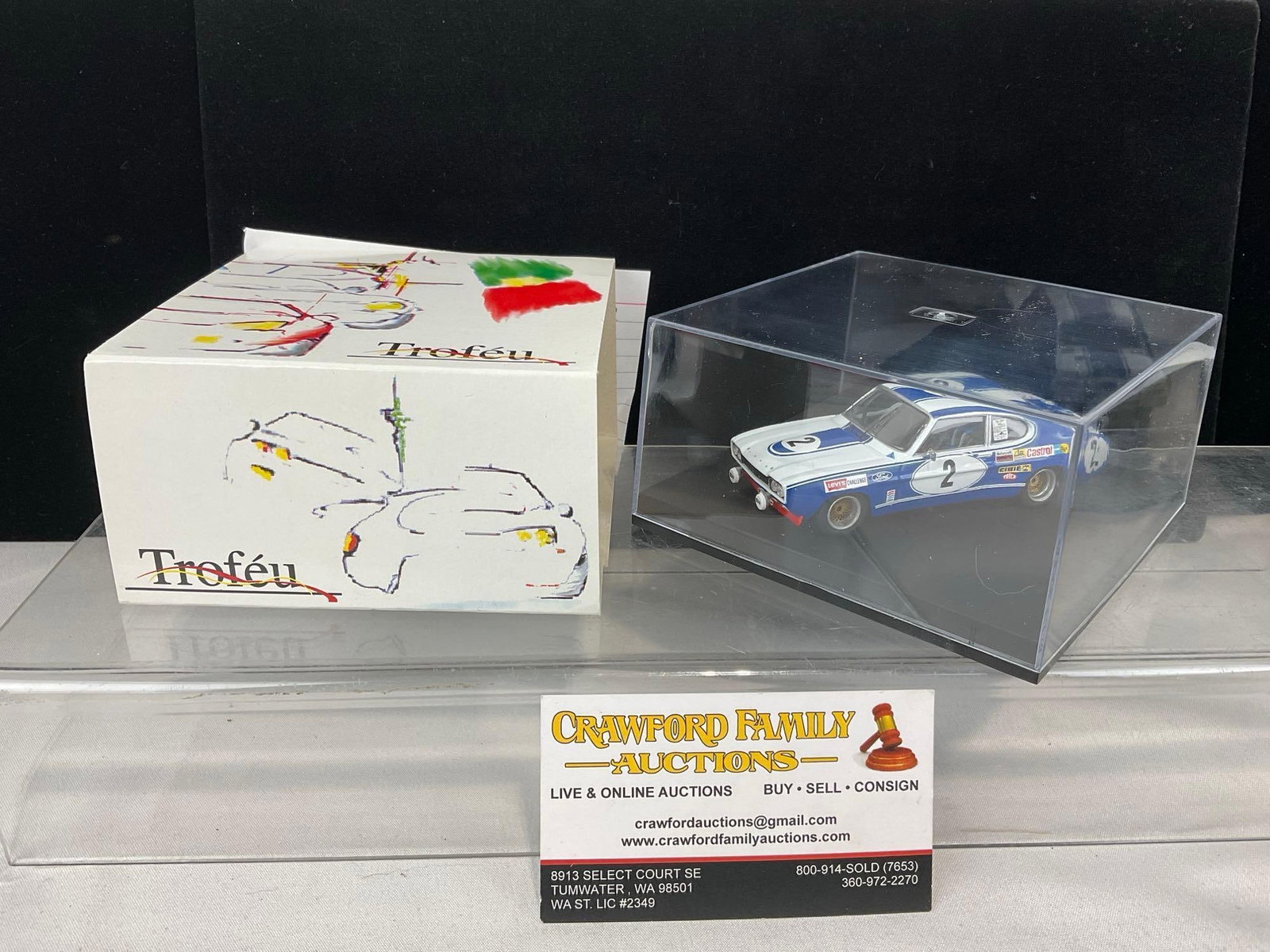 Trofeu 1/43 Scale Diecast Car 1972 Ford Capri 2600 RS Winner 24H Spa, Hans Stuck, 3h x 6w x 6d in: Appears to be in good shape. The piece measures approx 3h x 6w x 6d inches. See pics. E-5420