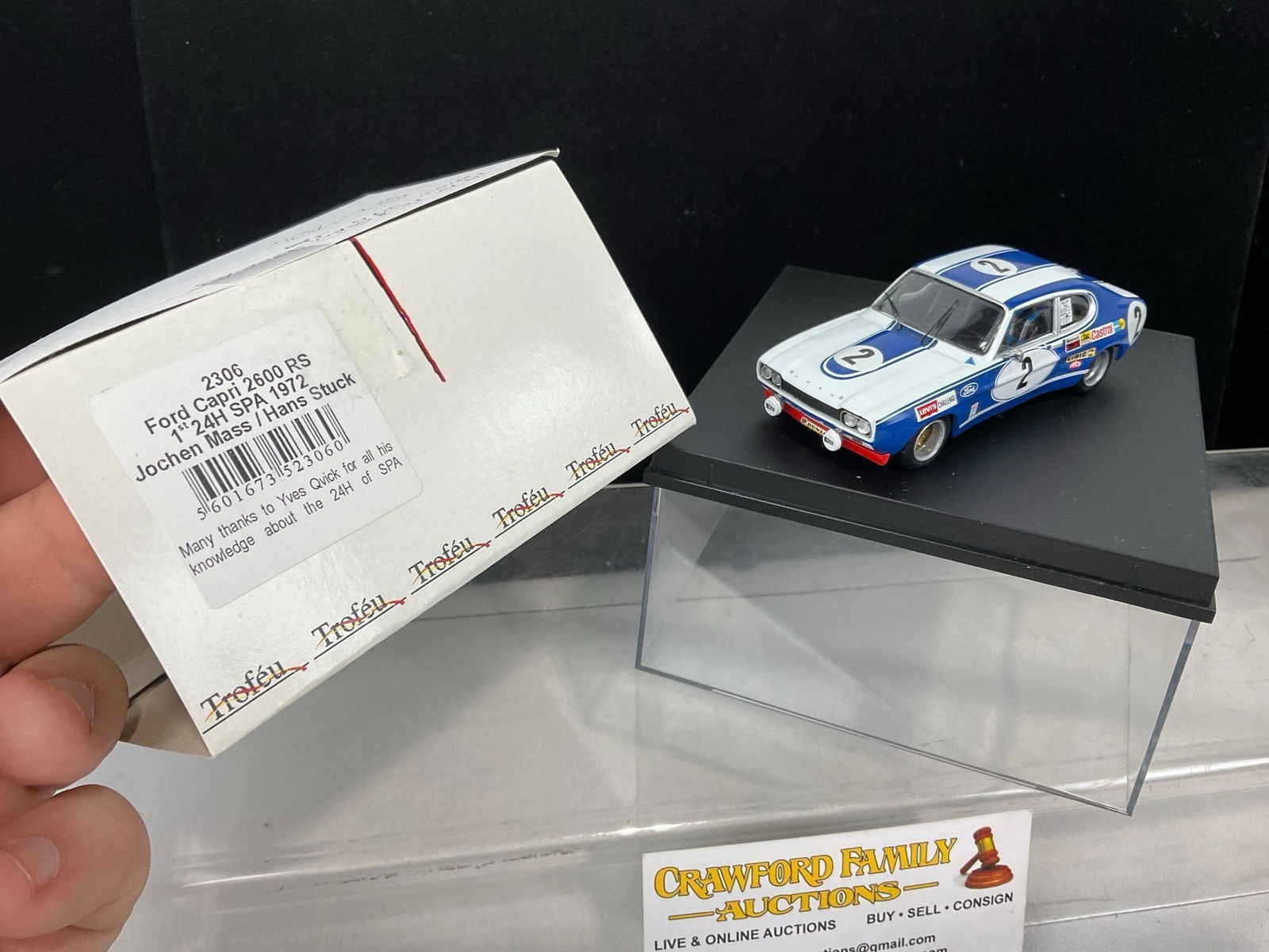 Trofeu 1/43 Scale Diecast Car 1972 Ford Capri 2600 RS Winner 24H Spa, Hans Stuck, 3h x 6w x 6d in - 2