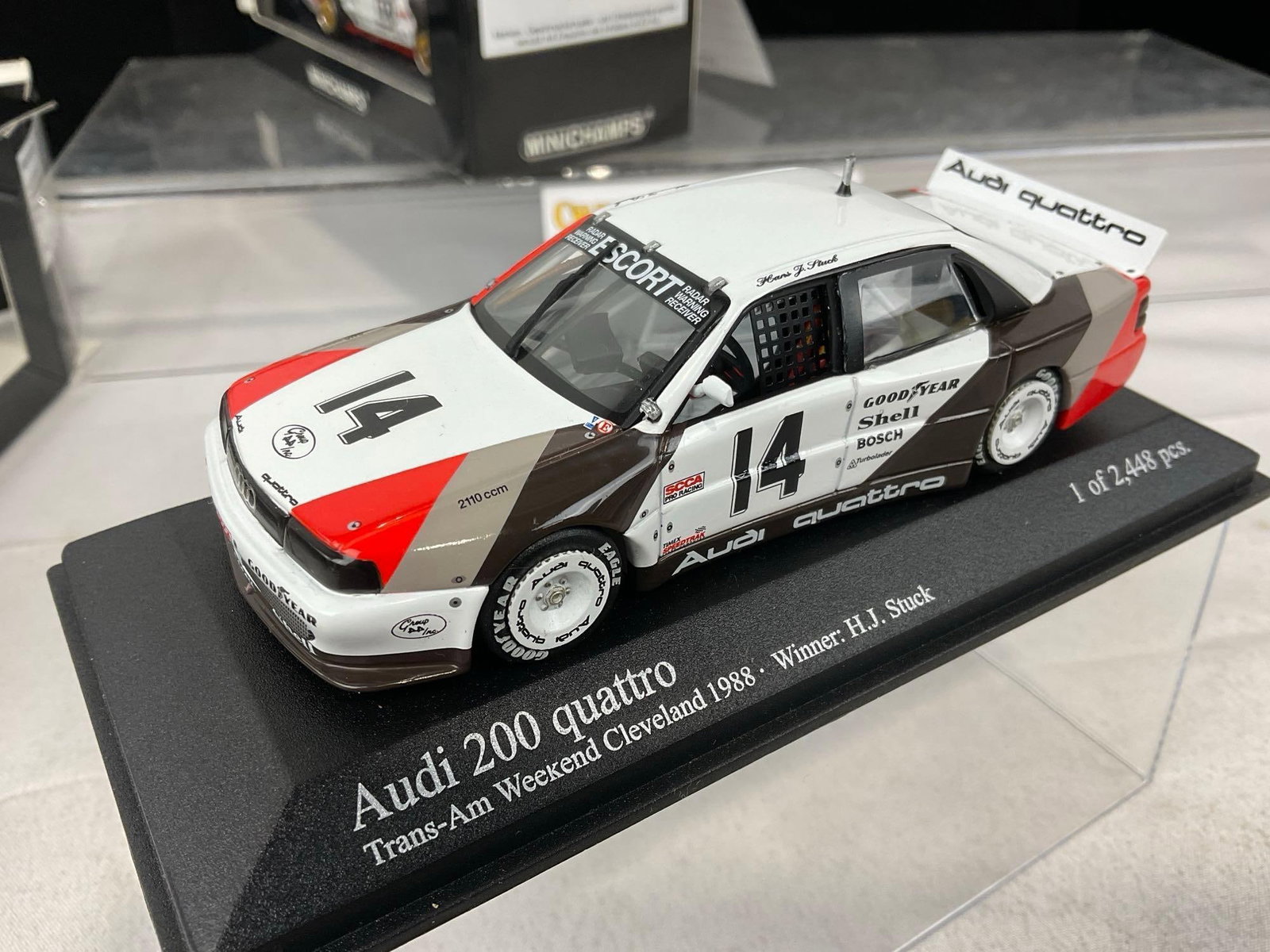 2 Minichamps 1/43 Scale Diecast Cars, 1998 Audi Quattro & 1990 Audi V8 DTM Hans Stuck - 4