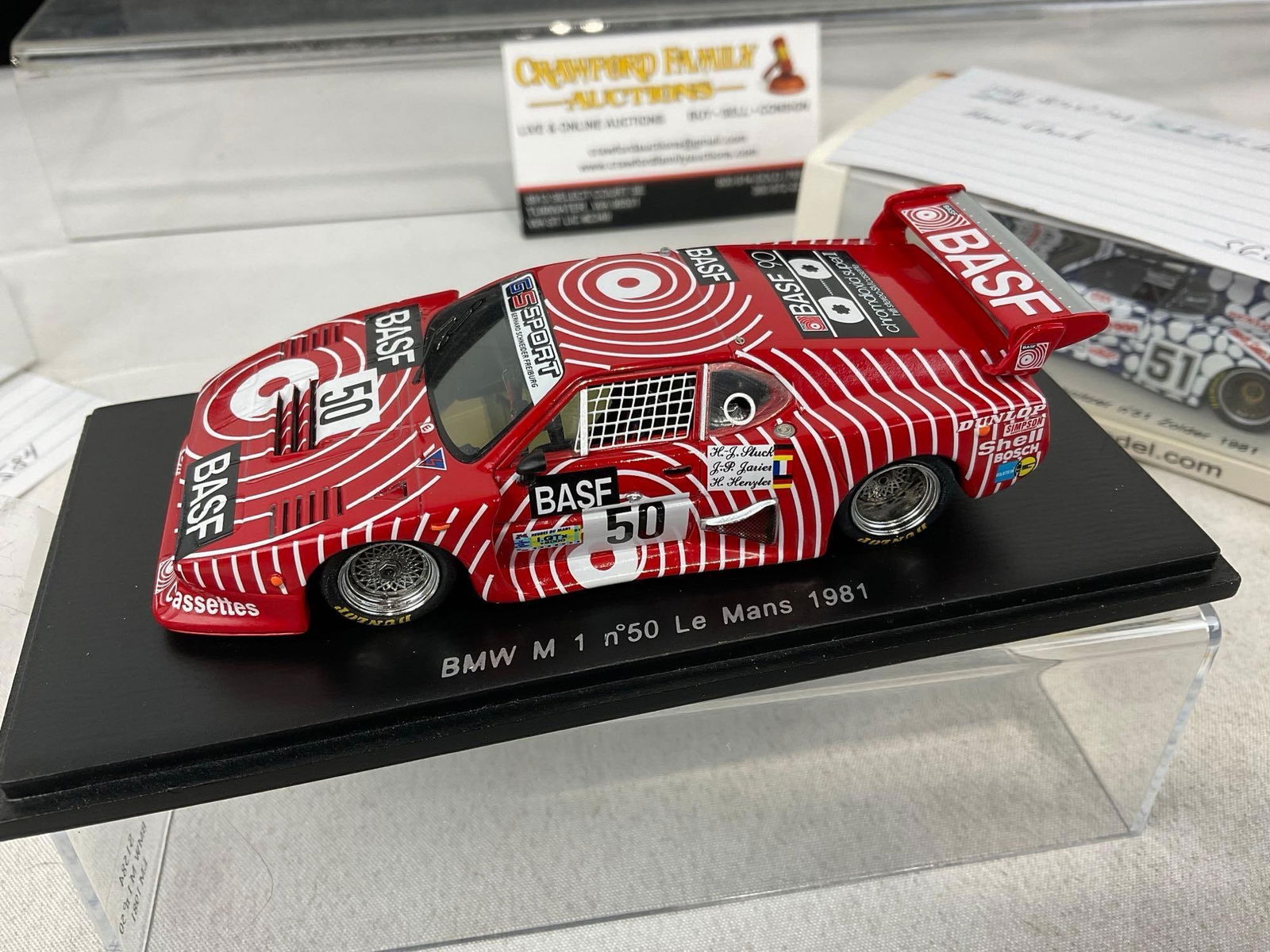 2 Spark 1/43 Scale Diecast Cars 2x 1981 BMW M1, Hans Stuck, LM24H - 5