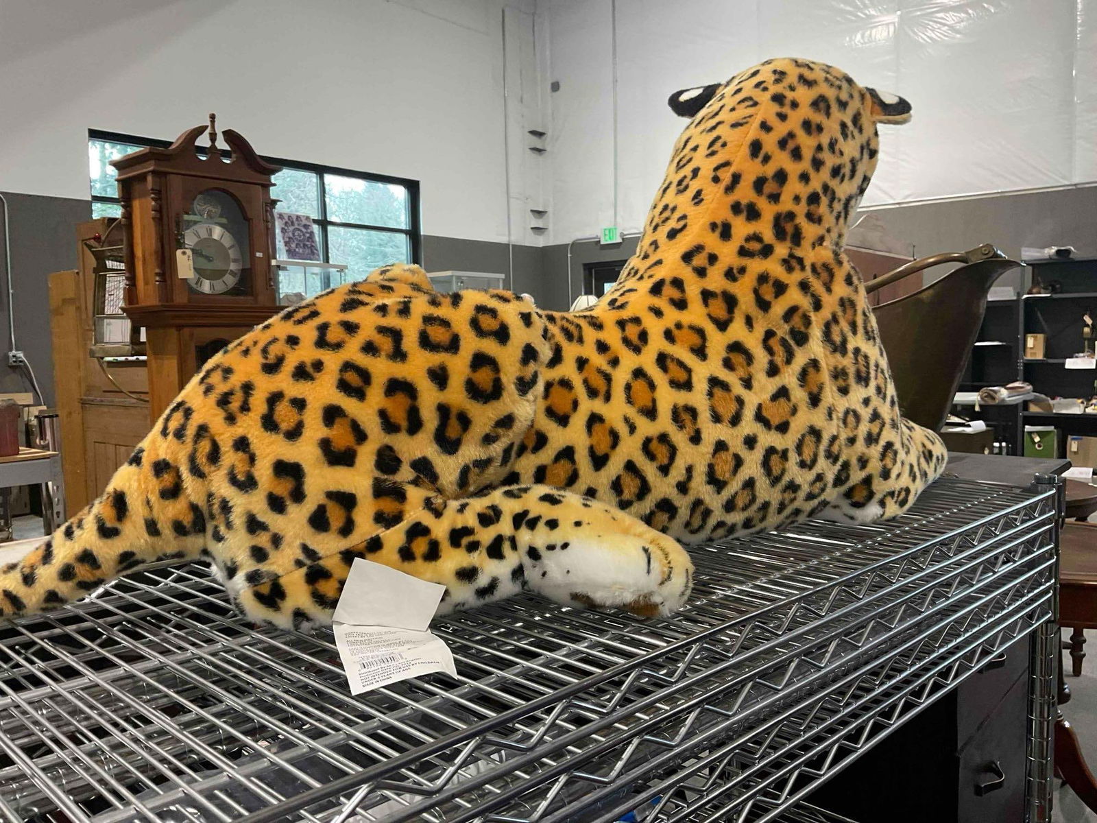 Giant Plush Leopard Stuffed Animal. Excellent Condition. Measures 12" x 40" x 19" See pics. - 5