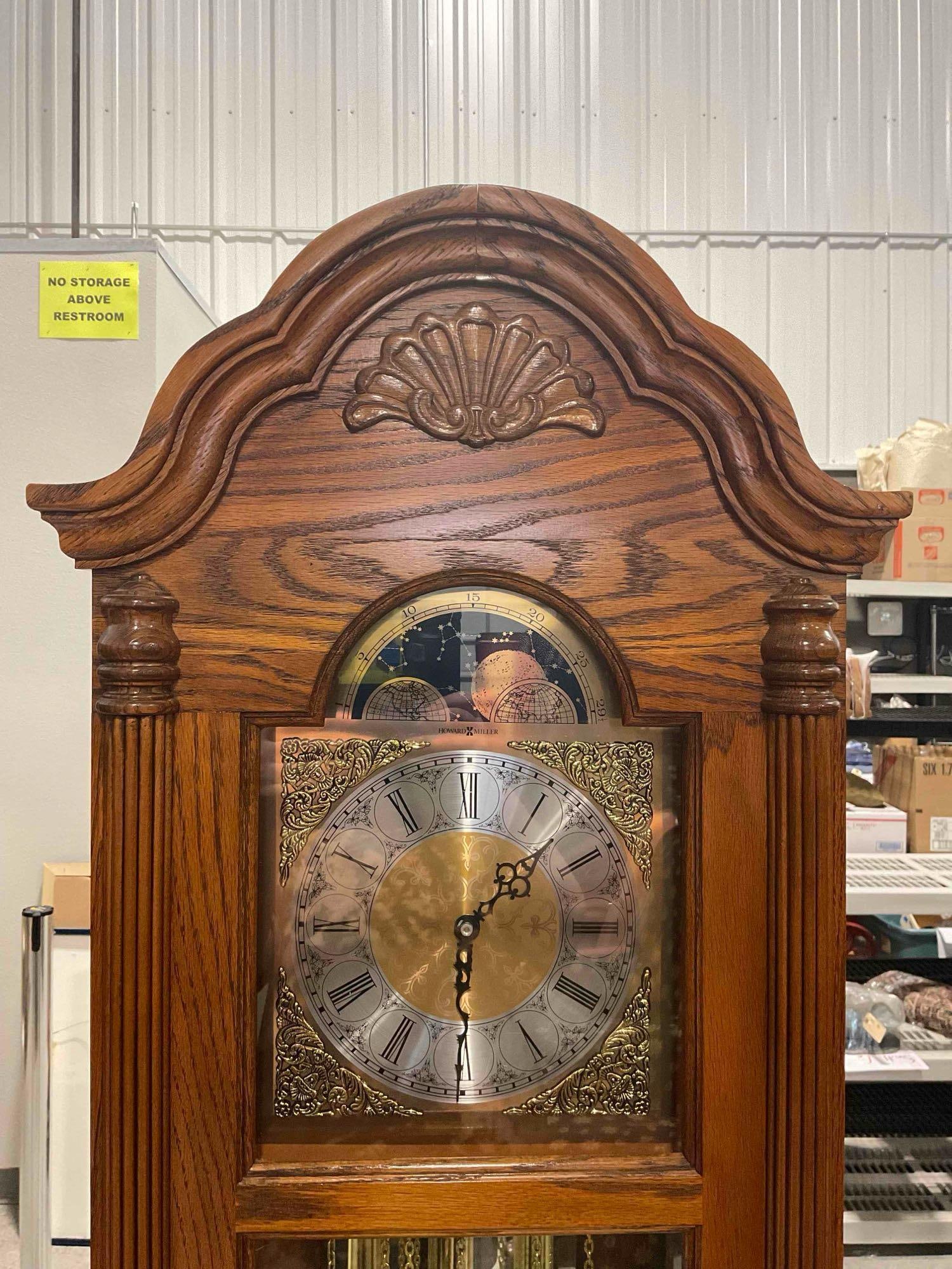 Vintage Howard Miller Grandfather Clock Model 610-772 w/ Pendulum & Weights. Excellent Cond. - 2