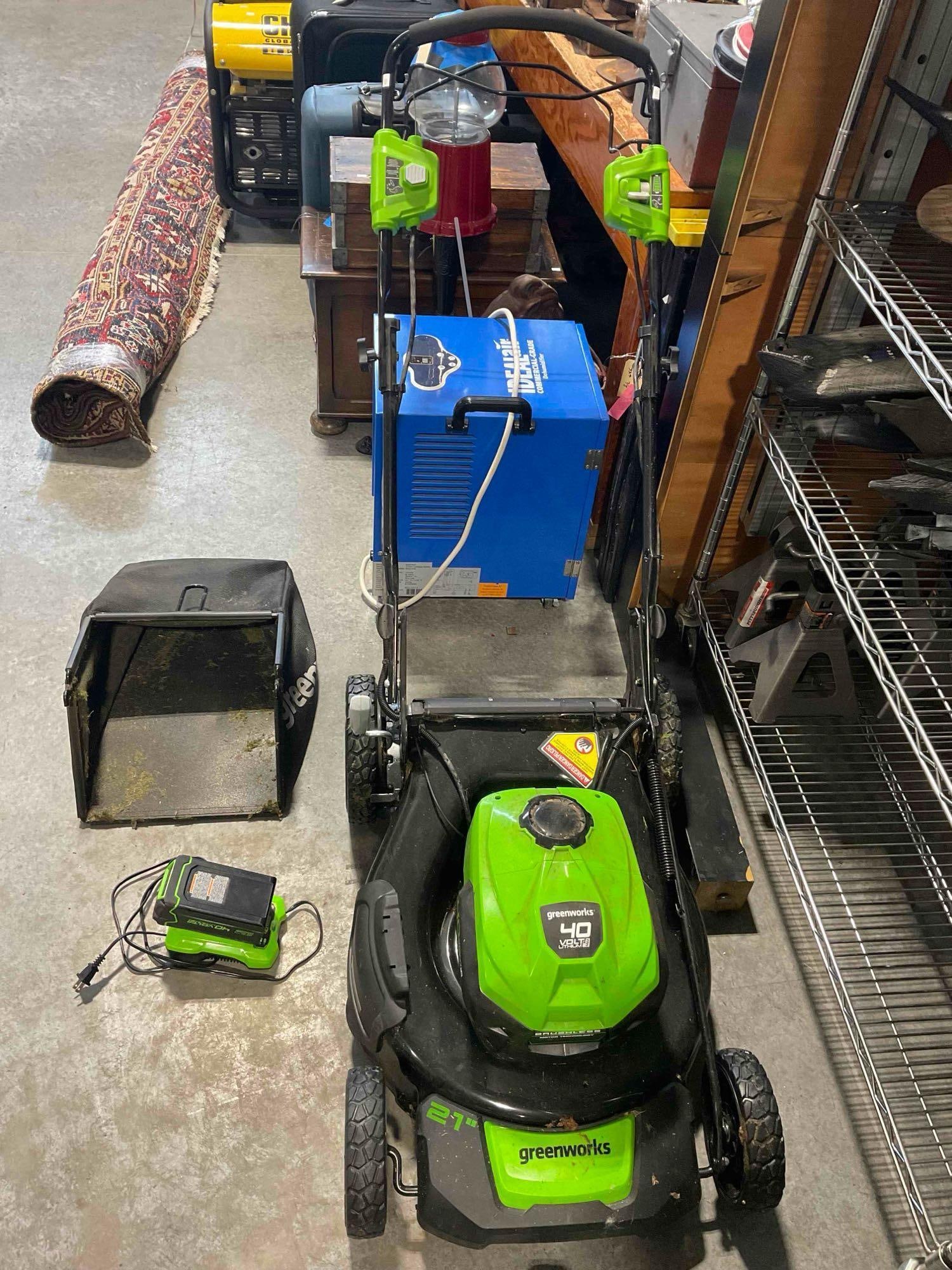 Greenworks 21" Model MO40L02 Electric Powered Lawnmower. Tested, Works. Very Good Cond. - 2