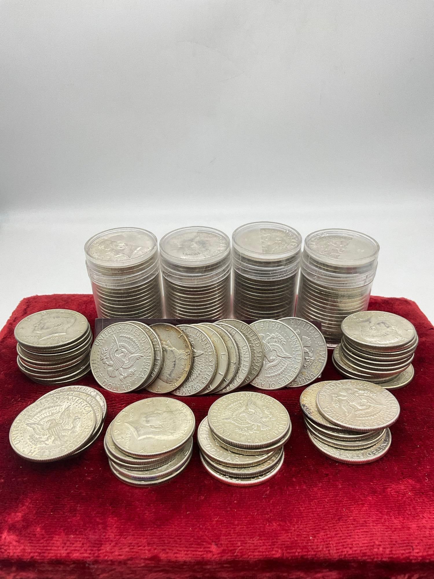 130x US 40% silver half dollars Kennedy 1965-69: Jc-1554 
