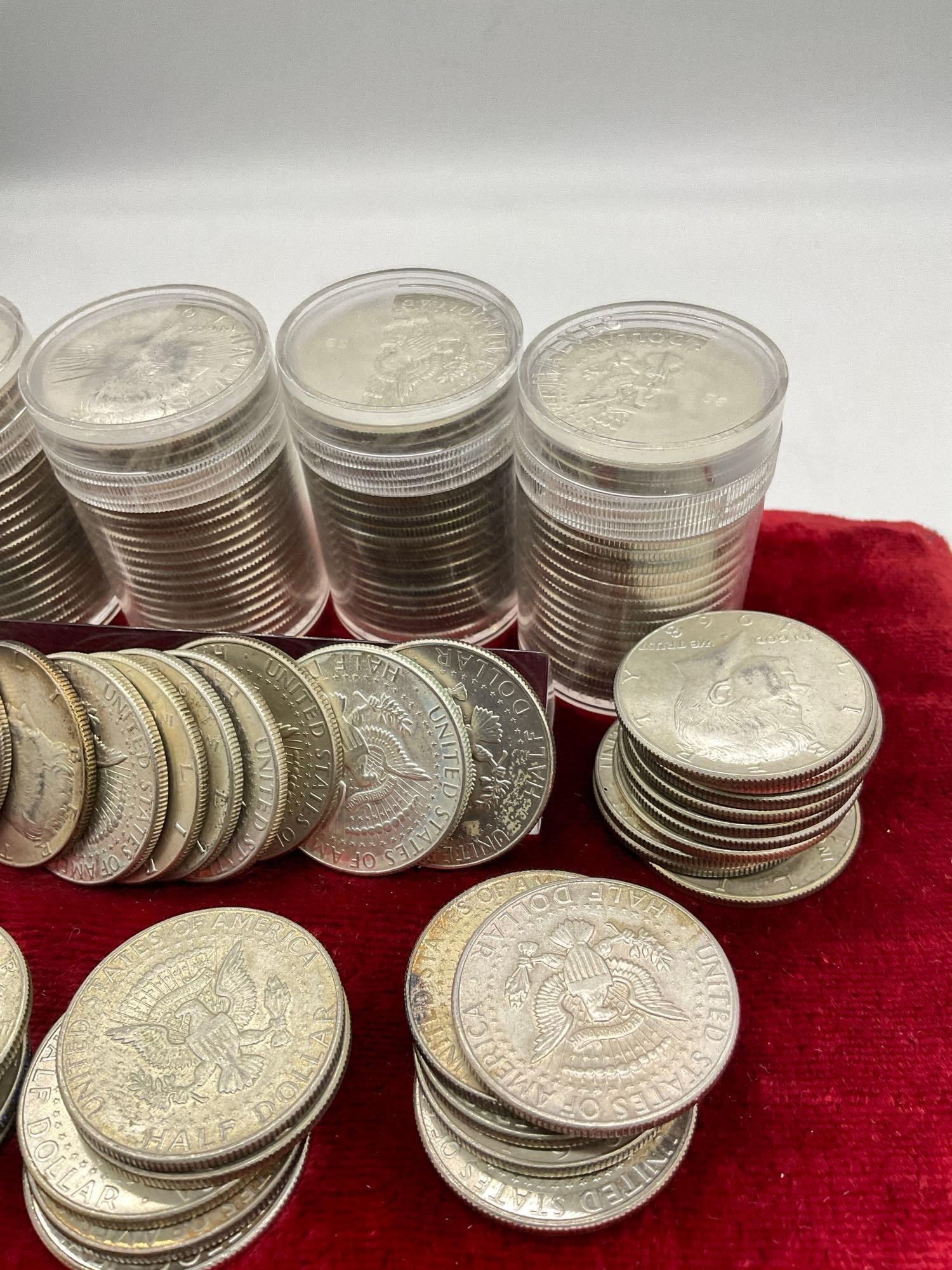 130x US 40% silver half dollars Kennedy 1965-69 - 4