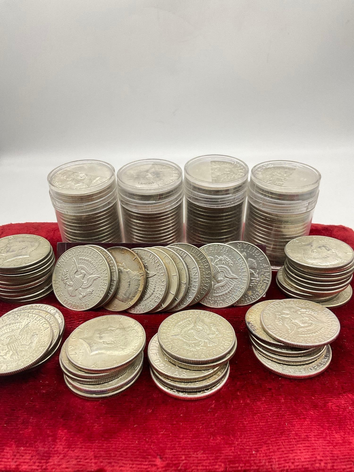 130x US 40% silver half dollars Kennedy 1965-69 - 5