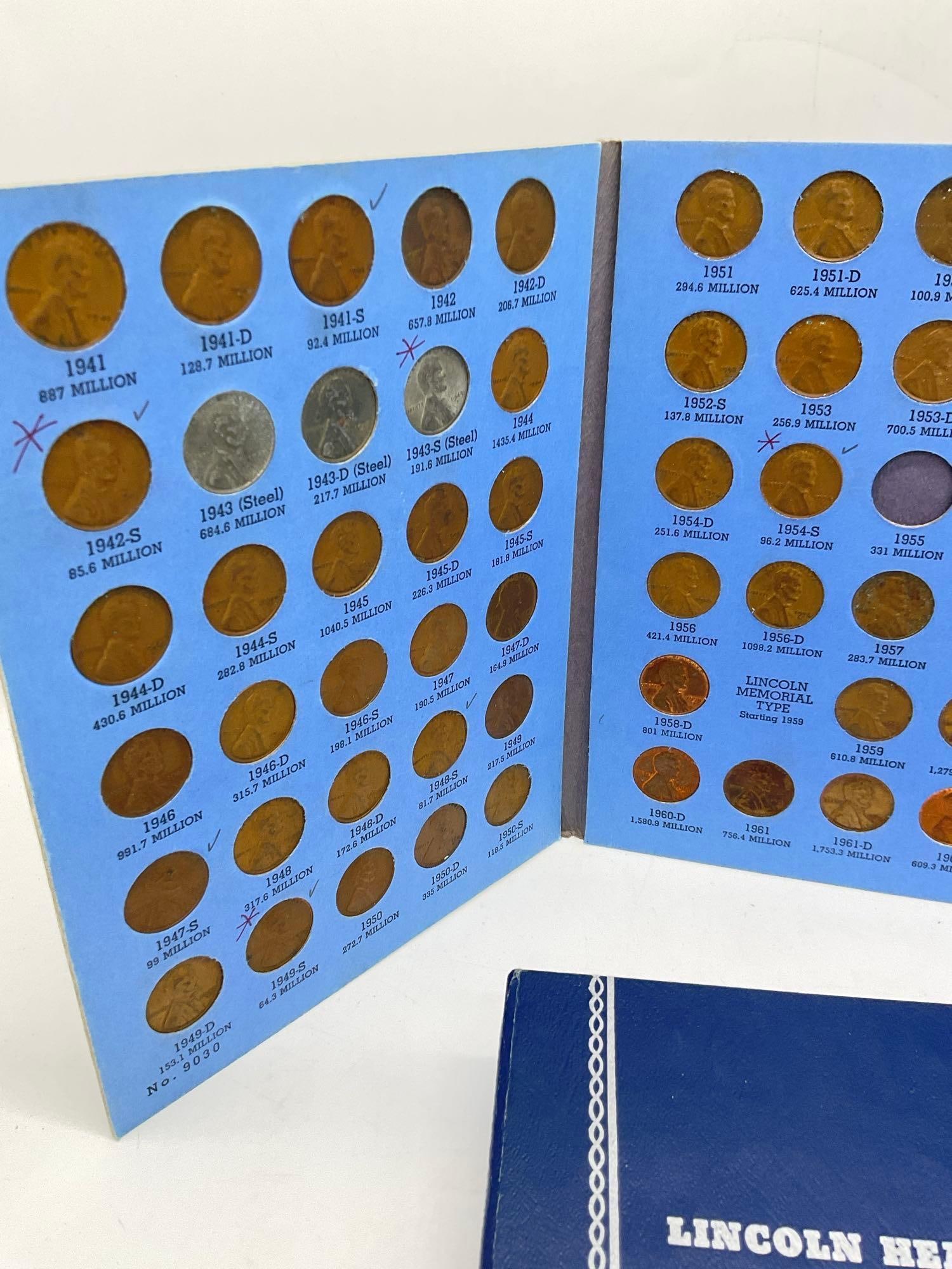 2 nearly complete Lincoln Cent albums (starting 1941) - 2
