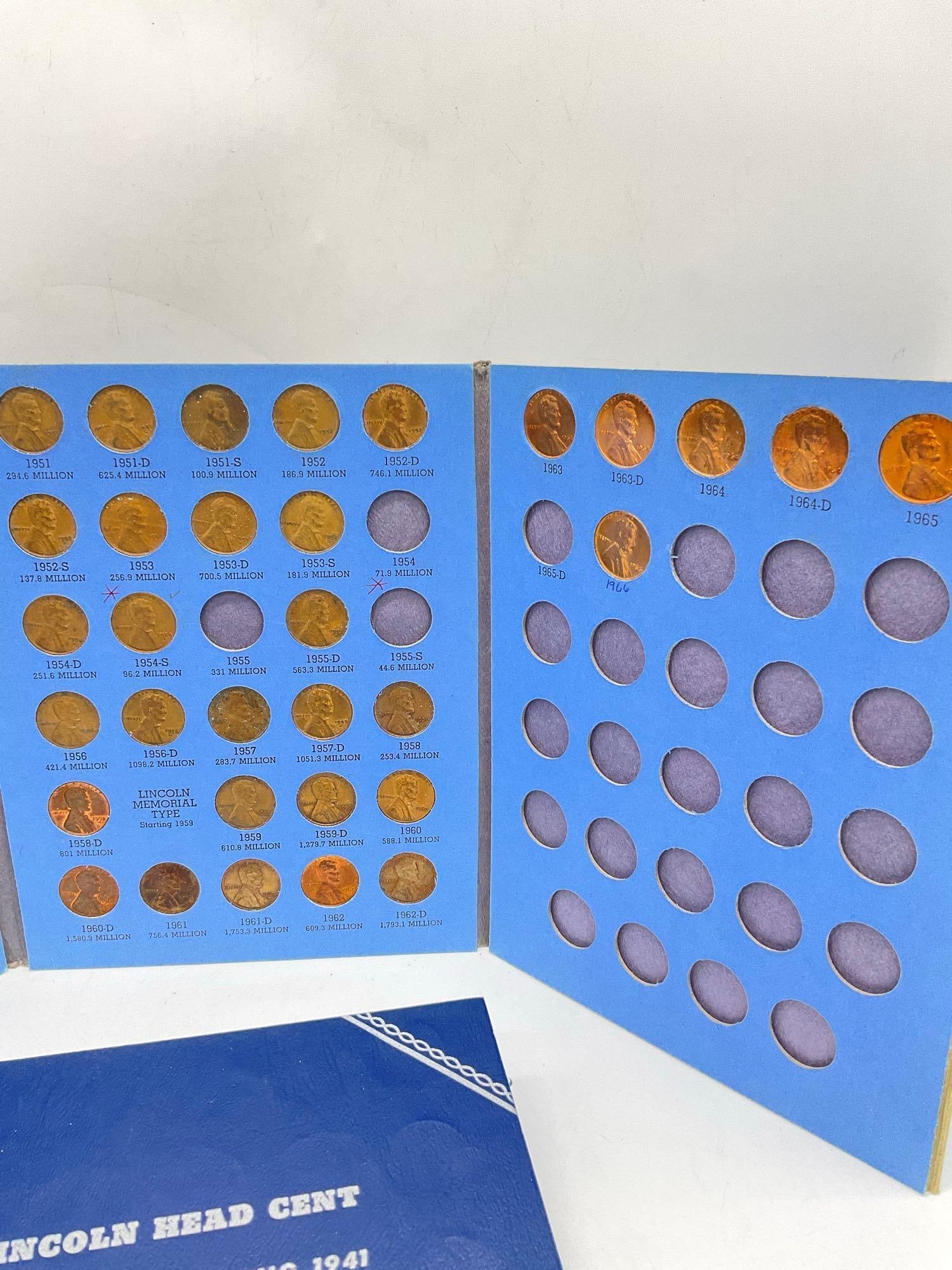 2 nearly complete Lincoln Cent albums (starting 1941) - 3