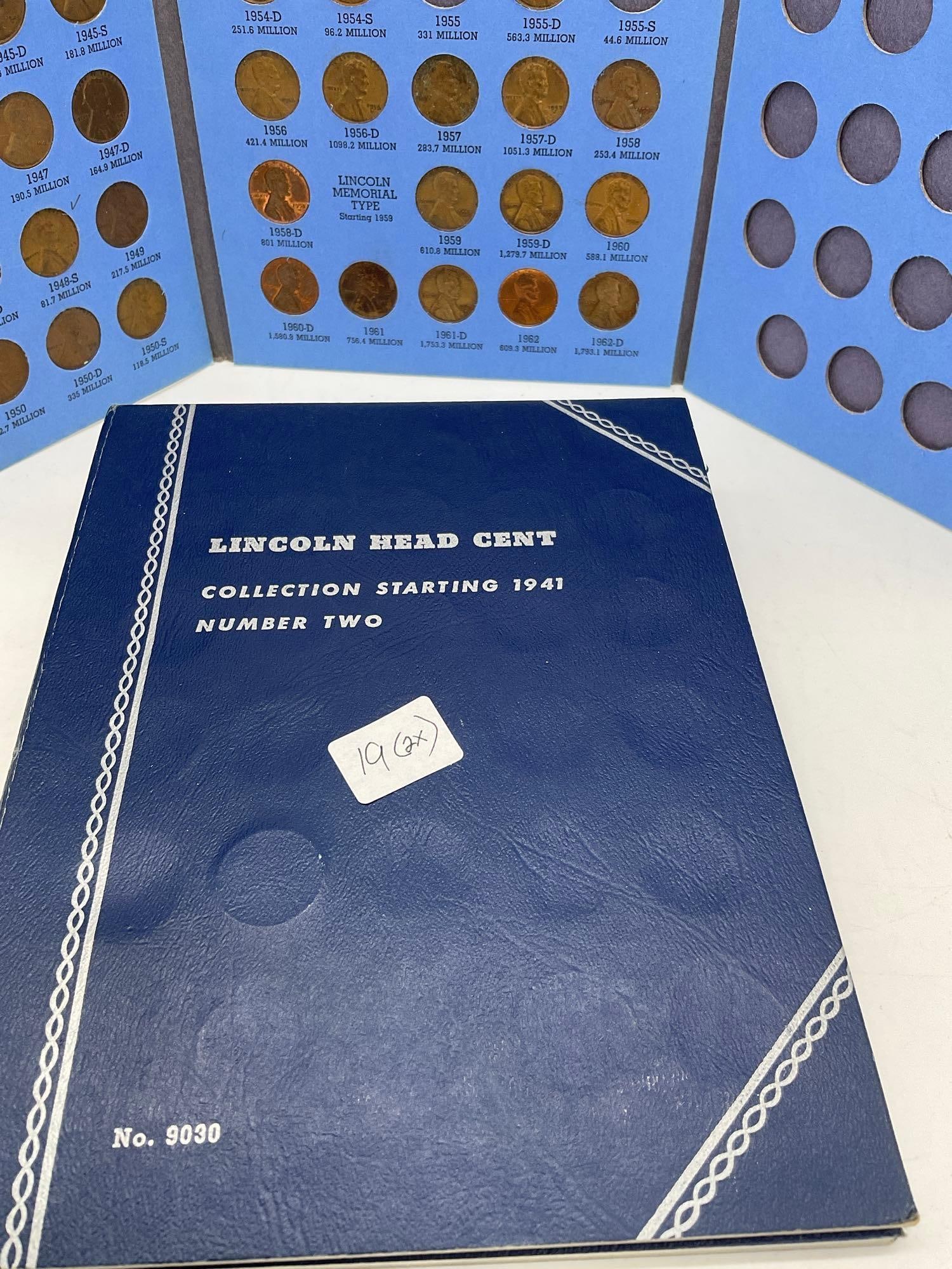 2 nearly complete Lincoln Cent albums (starting 1941) - 4