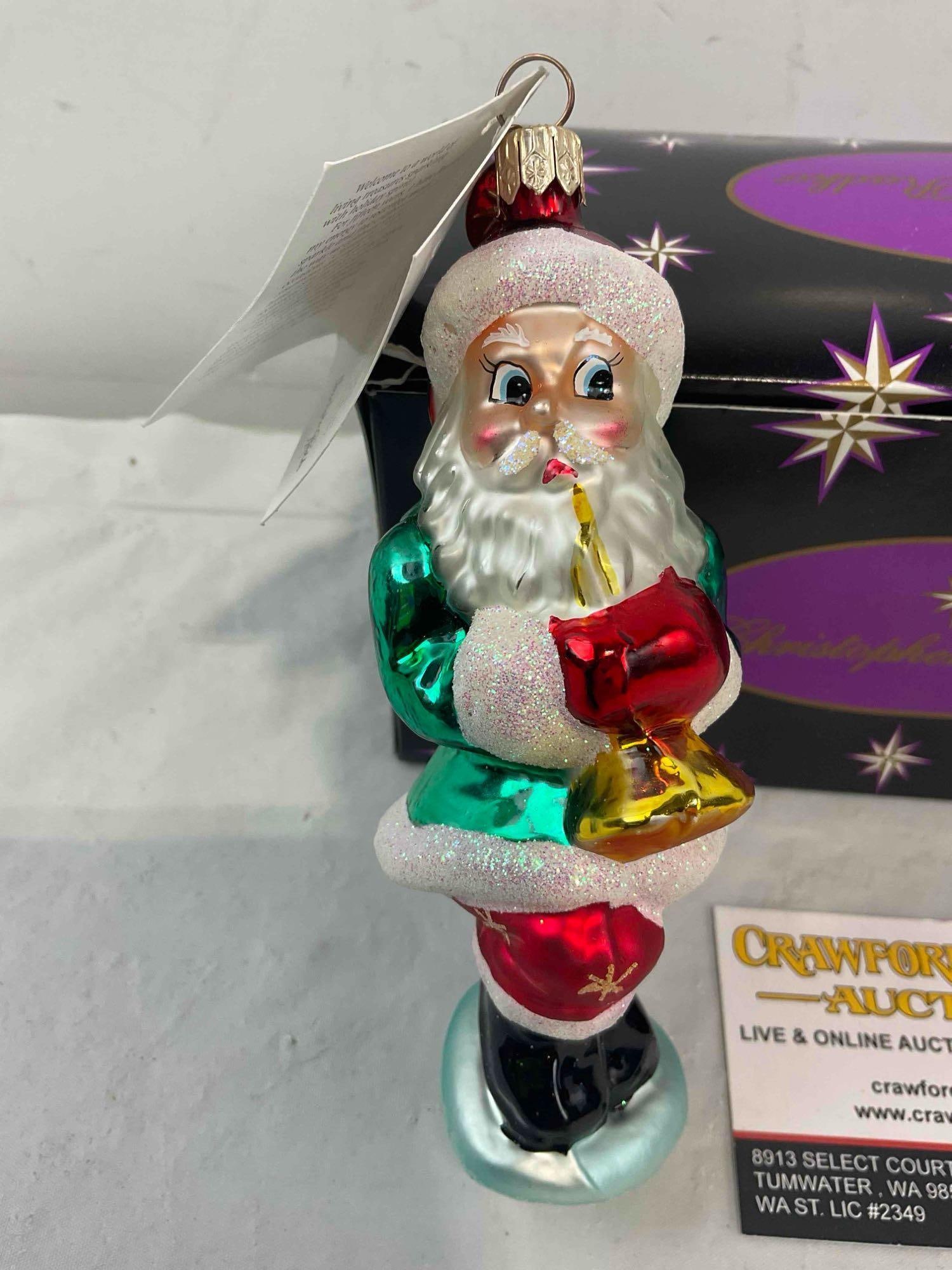 Christopher Radko Glass Santa Claus Ornament w/ Tag & Original Box. Excellent Condition. See pics. - 2