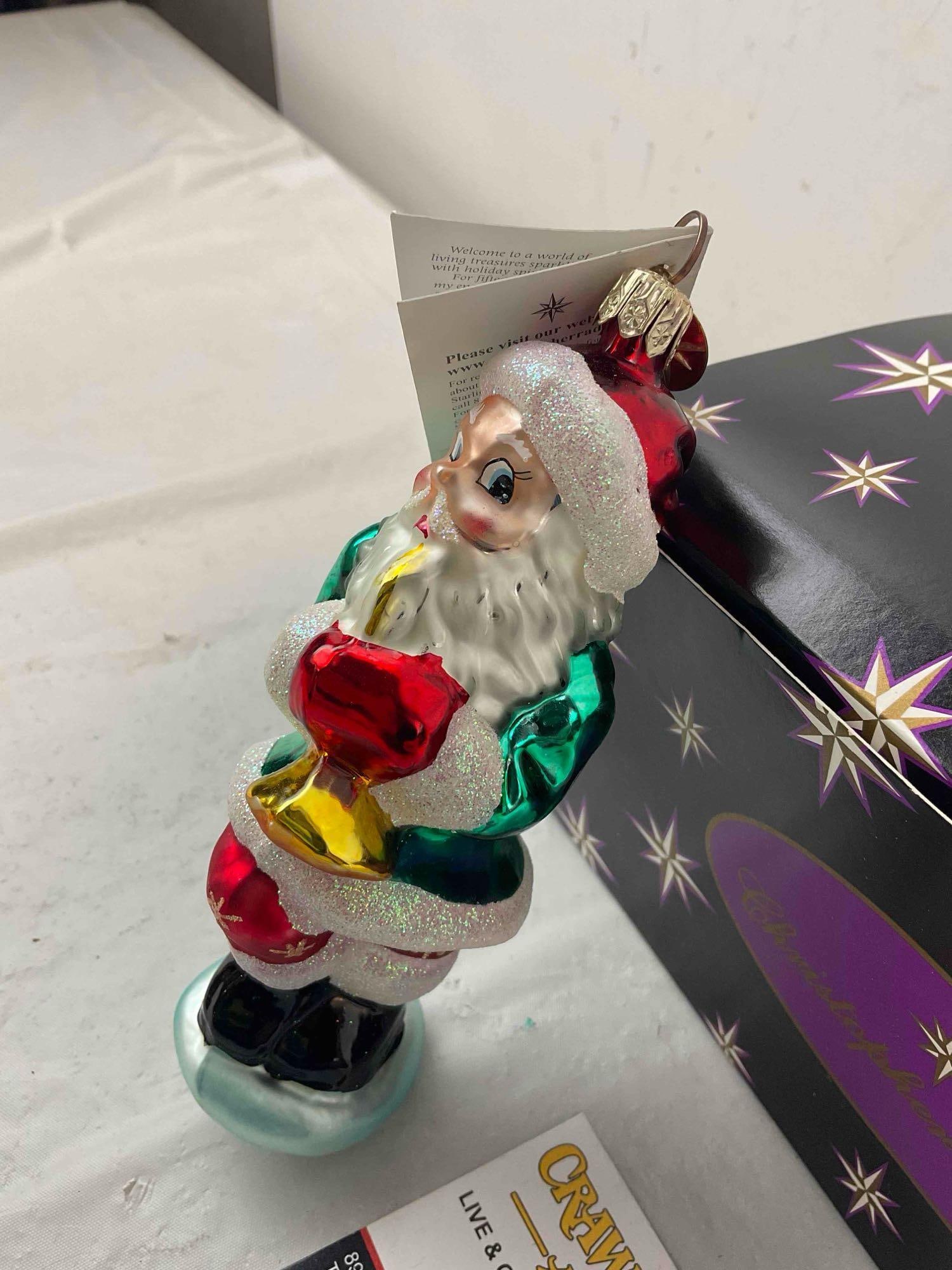 Christopher Radko Glass Santa Claus Ornament w/ Tag & Original Box. Excellent Condition. See pics. - 4