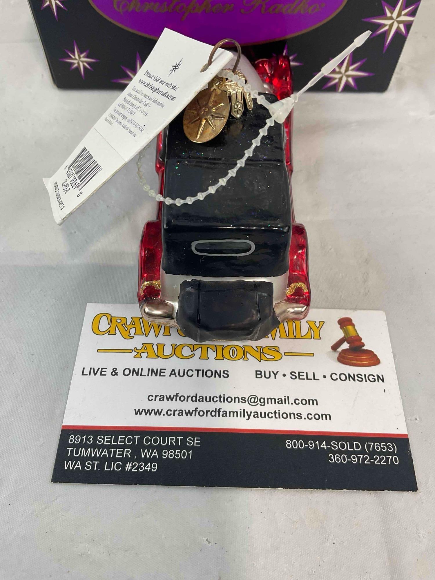 Christopher Radko Glass Car Christmas Ornament w/ Tag & Original Box. Excellent Condition. - 6