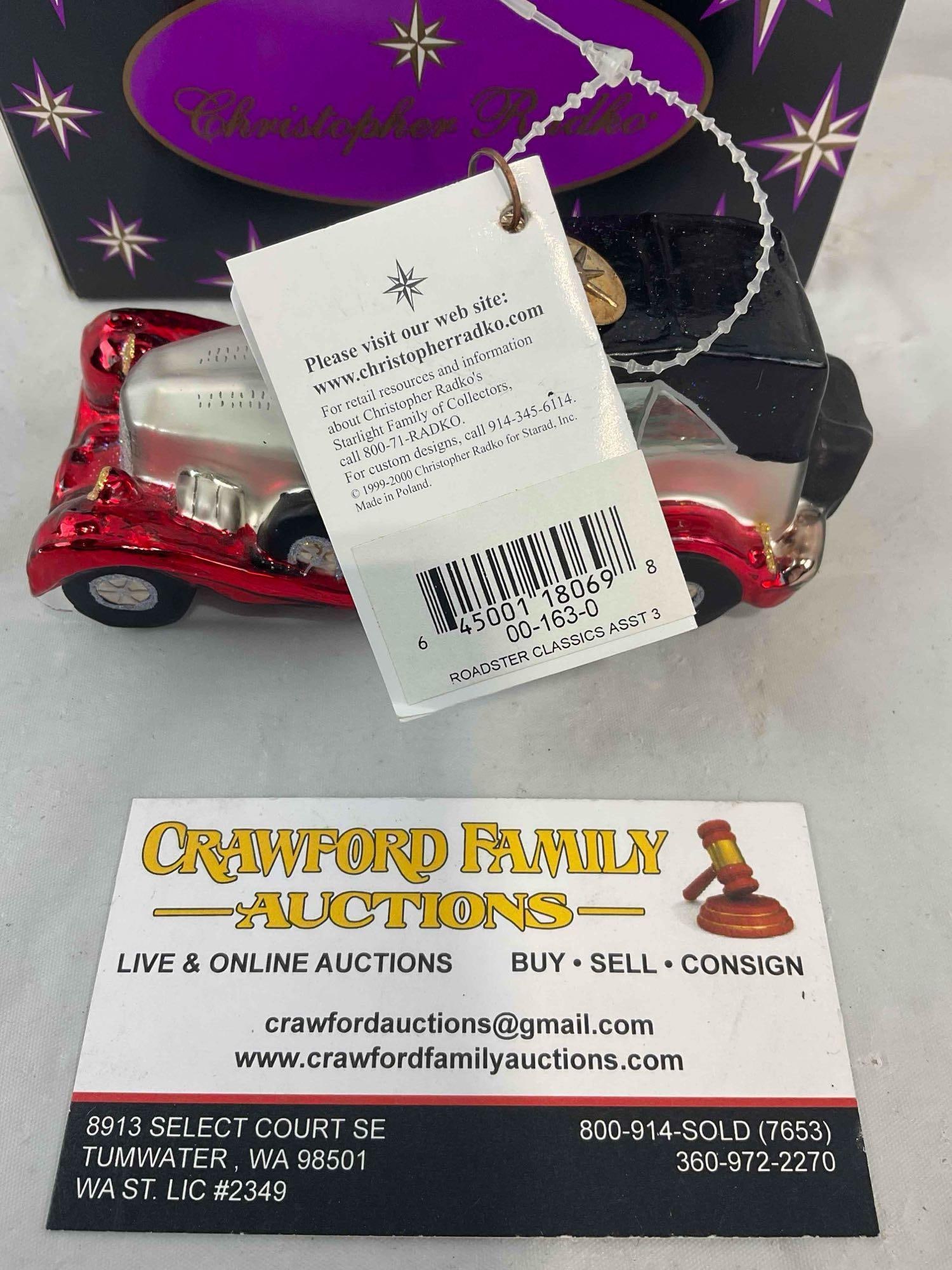Christopher Radko Glass Car Christmas Ornament w/ Tag & Original Box. Excellent Condition. - 7