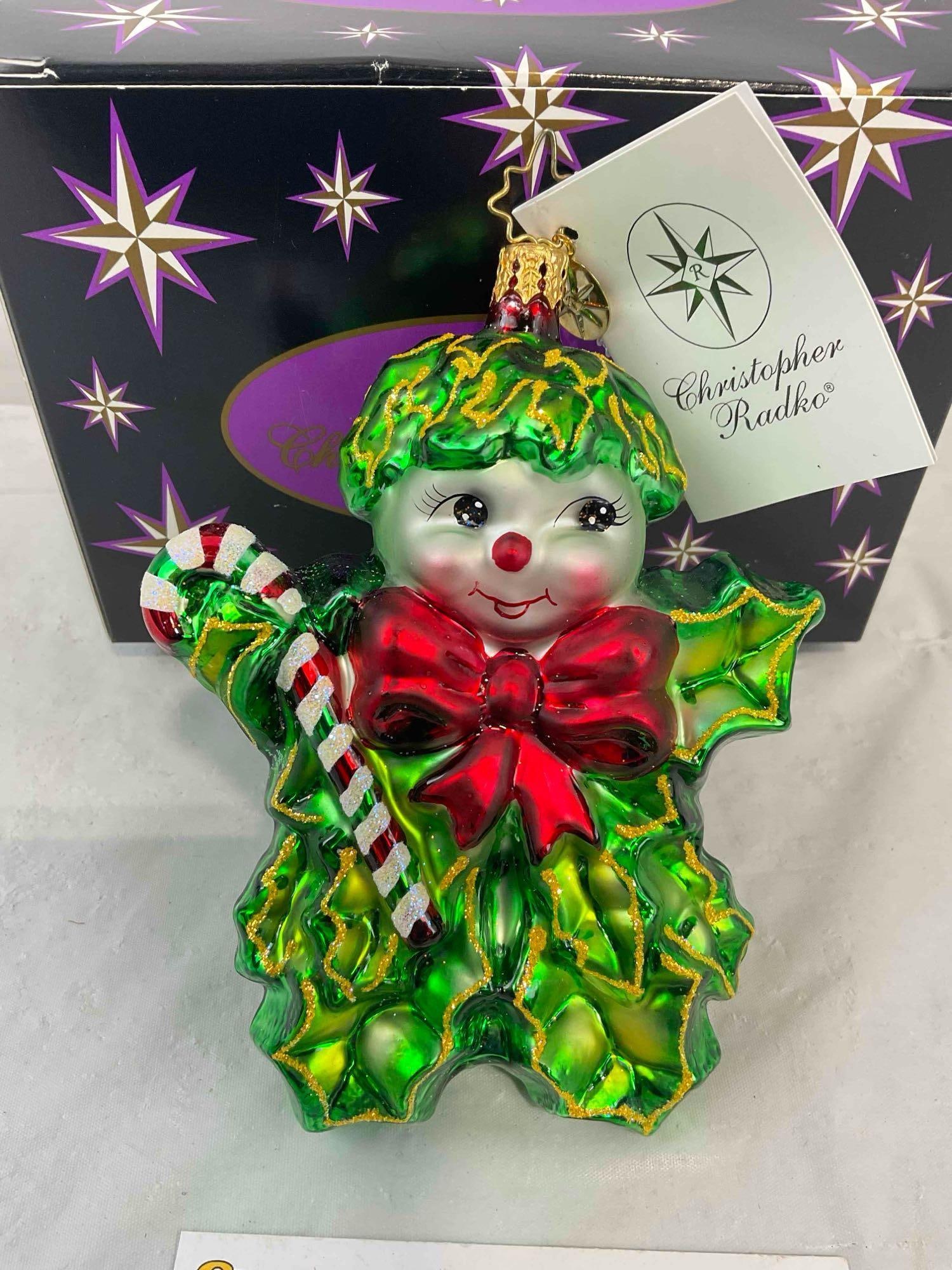 Christopher Radko Glass Holly Jean Christmas Ornament w/ Original Box & Tag. Excellent Cond. - 2