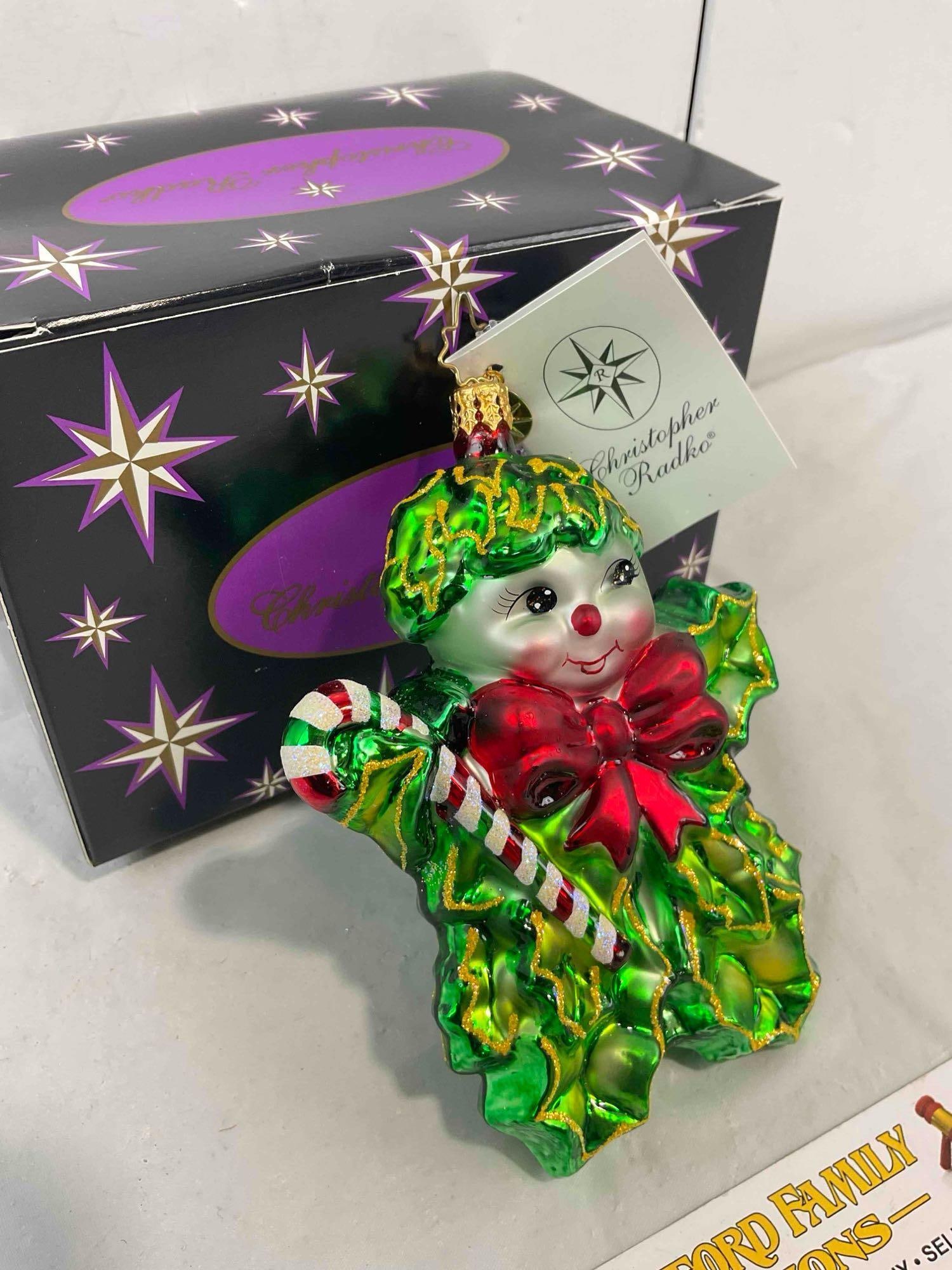 Christopher Radko Glass Holly Jean Christmas Ornament w/ Original Box & Tag. Excellent Cond. - 3