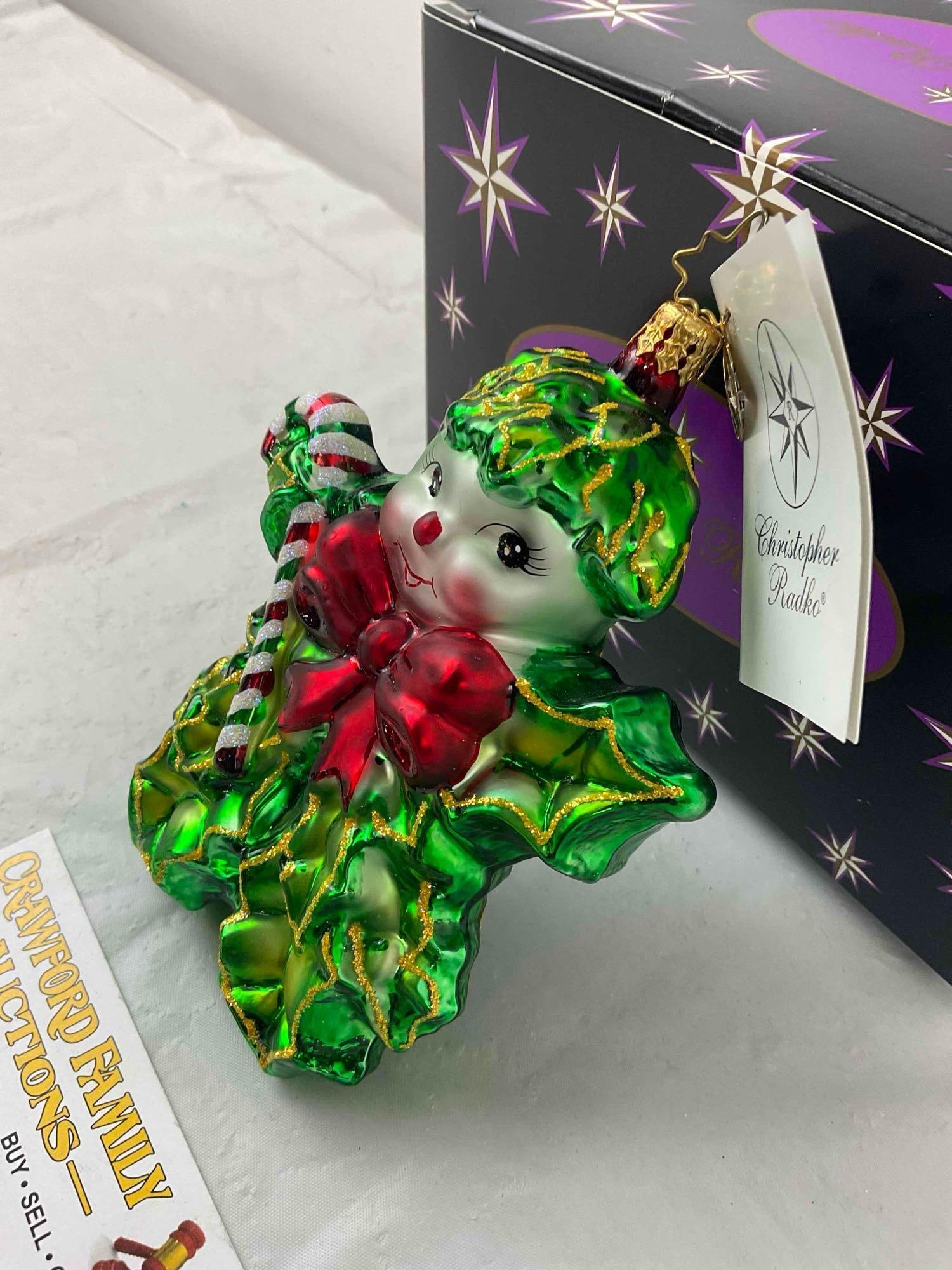 Christopher Radko Glass Holly Jean Christmas Ornament w/ Original Box & Tag. Excellent Cond. - 4