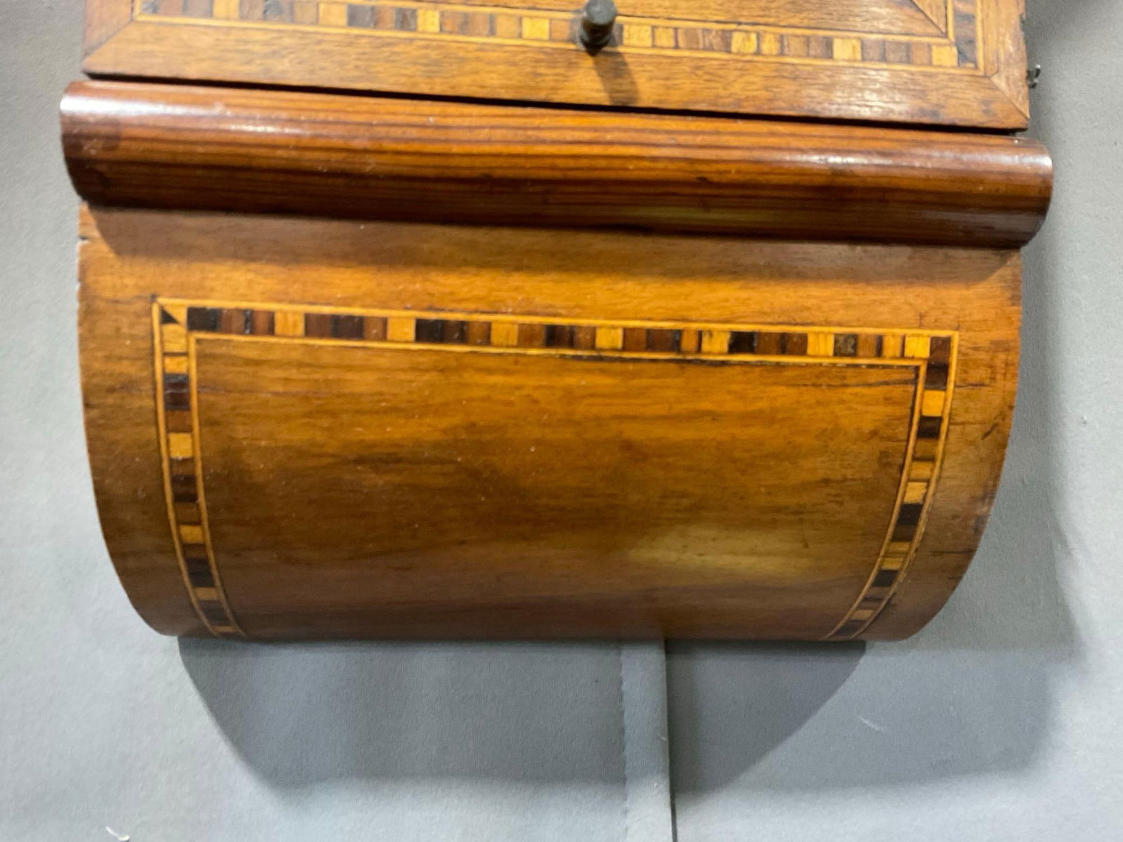 Antique 1890 New Haven Clock Co Superior 8-day School style, Wood Inlay, Time Strike, 28x16x10 inch - 4