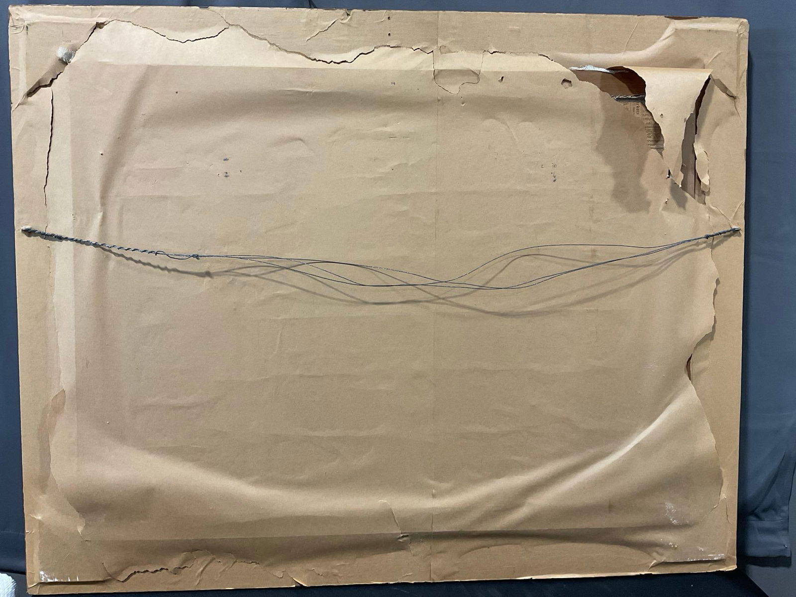 Antique Large Framed Oil on Canvas, Victorian Village path scene, 29h x 39w x 5d inches - 6