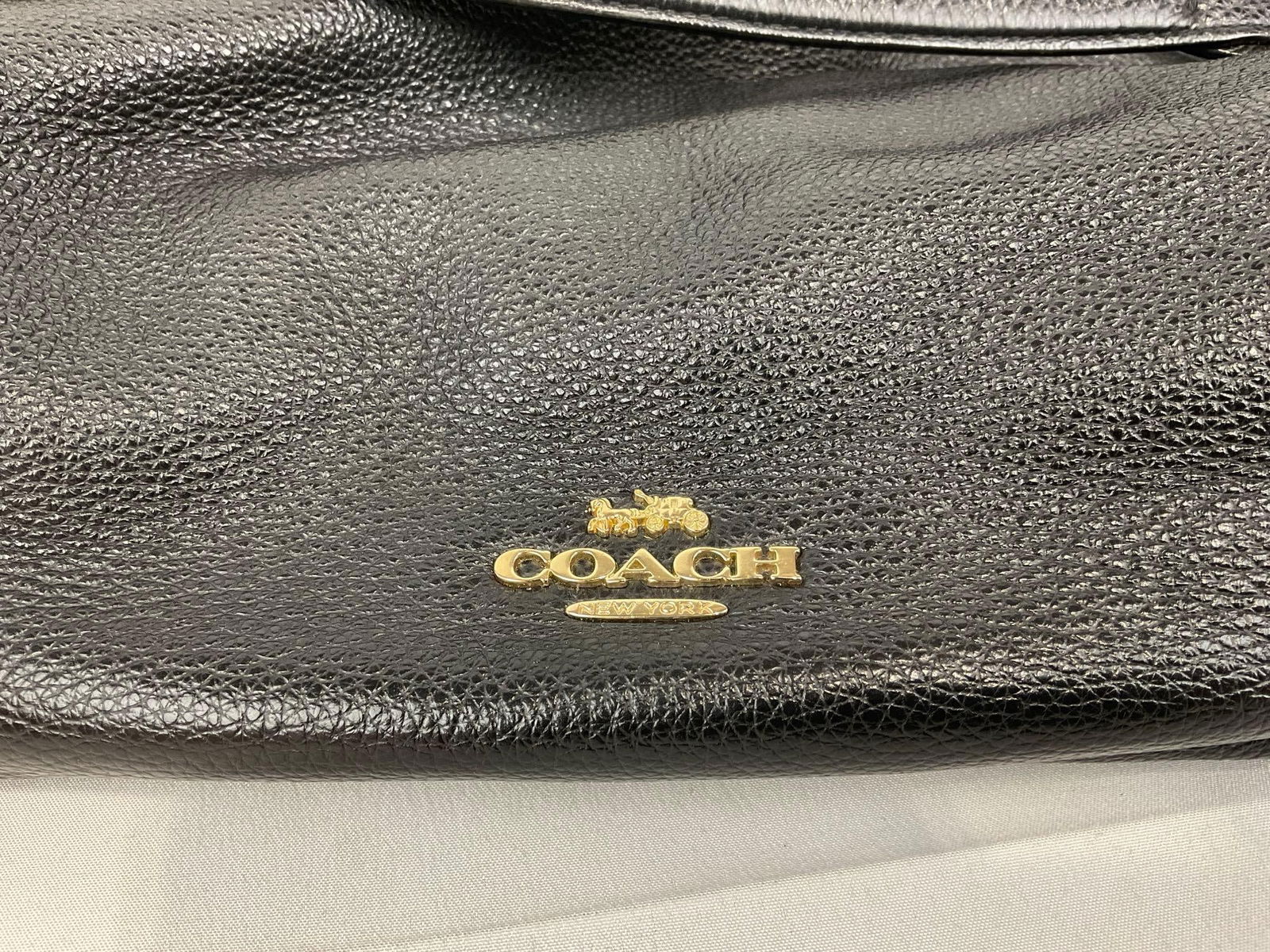 Coach Abby Duffle Shoulder bag, Black Pebble Leather, 13h x 16w x 5d inches - 2