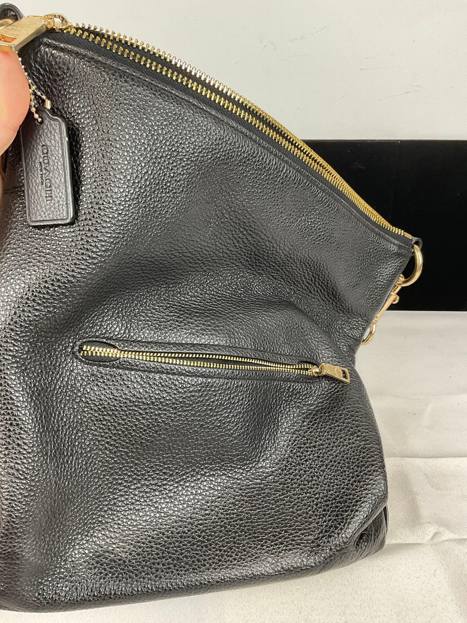 Coach Abby Duffle Shoulder bag, Black Pebble Leather, 13h x 16w x 5d inches - 4