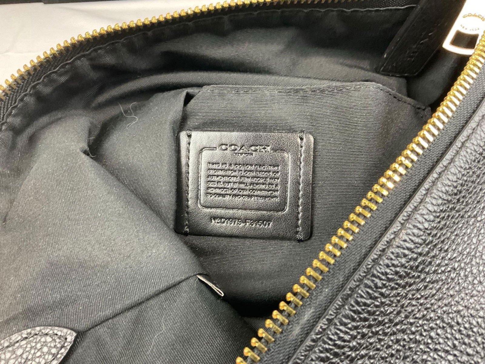 Coach Abby Duffle Shoulder bag, Black Pebble Leather, 13h x 16w x 5d inches - 7