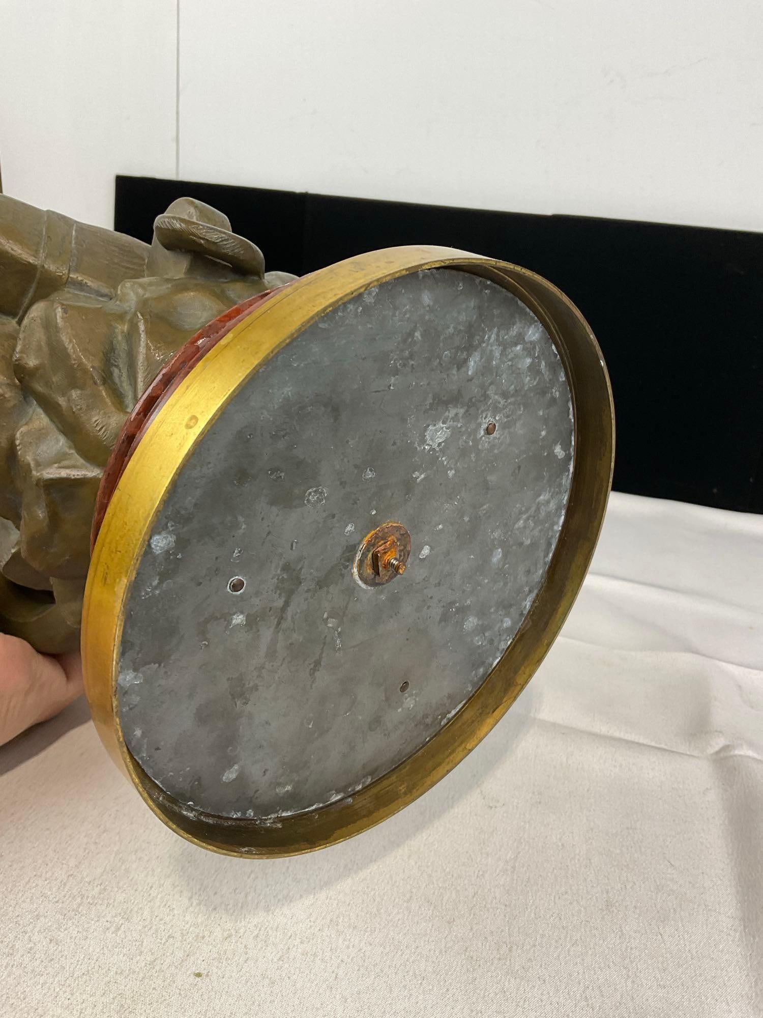 Lovely Antique French Statue titled Whispering Waves by Ernest Rancoulet, 22h x 18w x 8d inches - 7