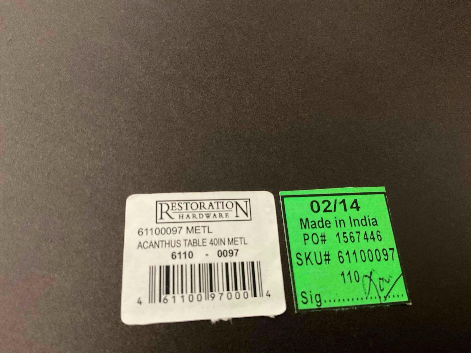 Restoration Hardware Acanthus French Style Brasserie Metal Table. Excellent Condition. See pics. - 6