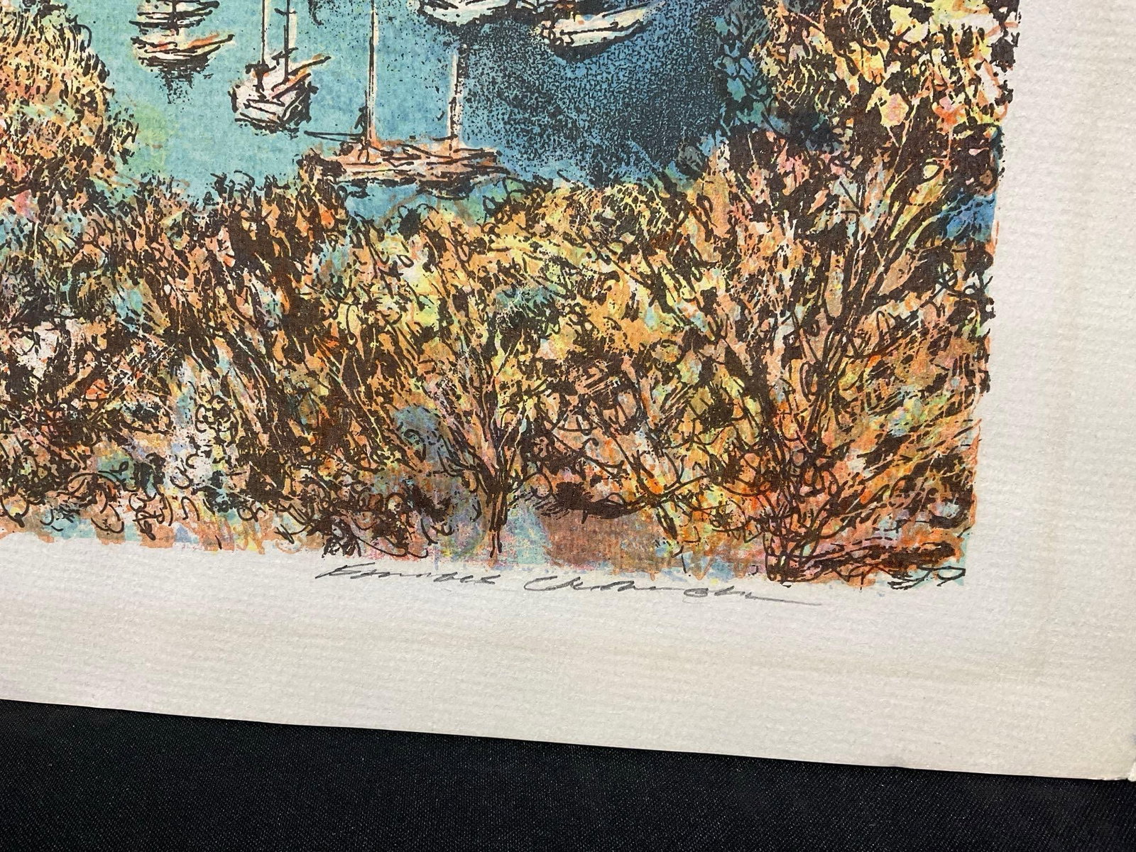 Unframed #d 3/100 Art, Avalon Bay on Catalina Island, by Francis Caldwell (1911-1996), 21x14 inches - 5