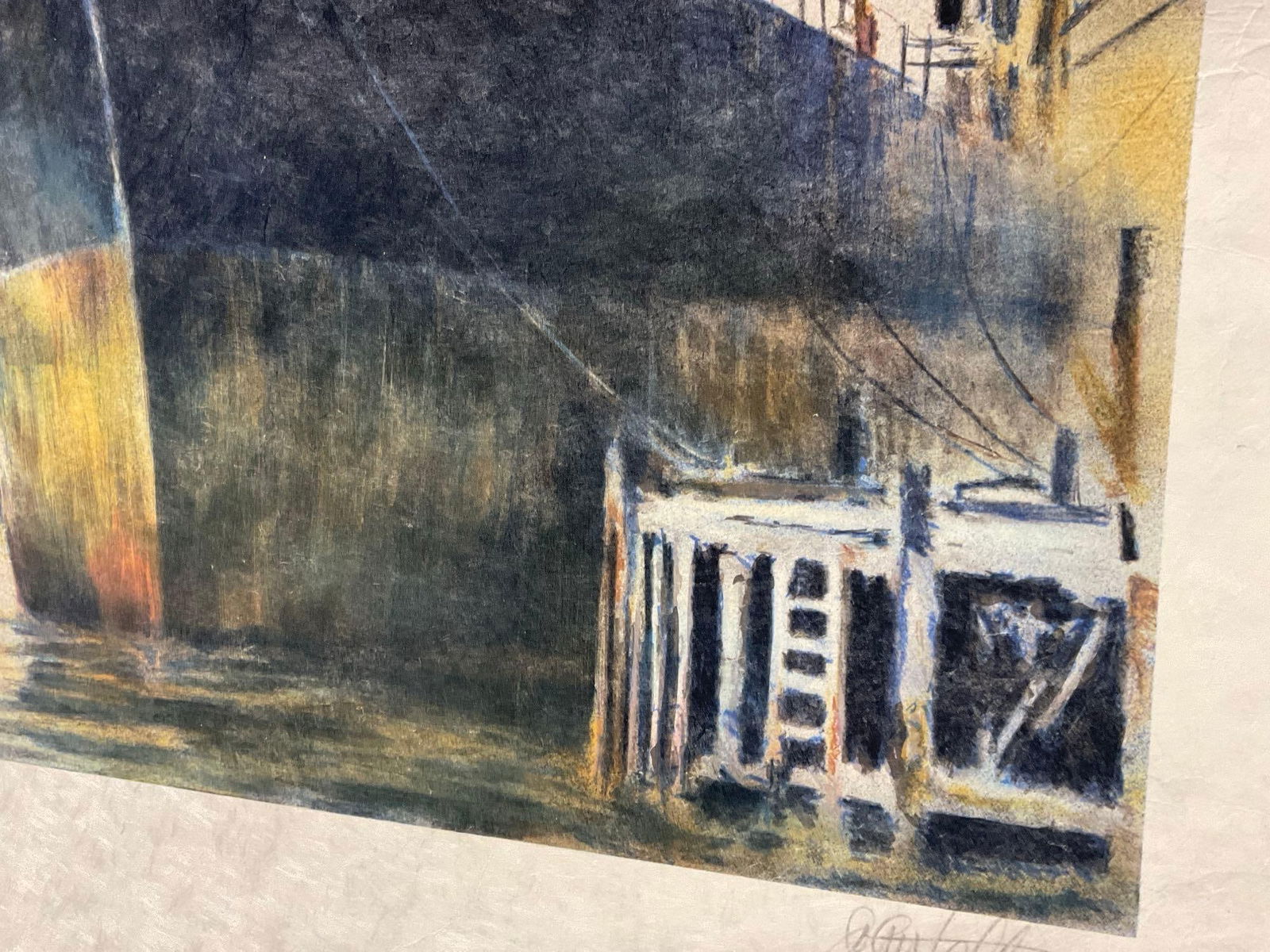 Lovely Unframed Art Signed & #d 143/175 titled Dockside by John Kelly, 23x31 inches - 7