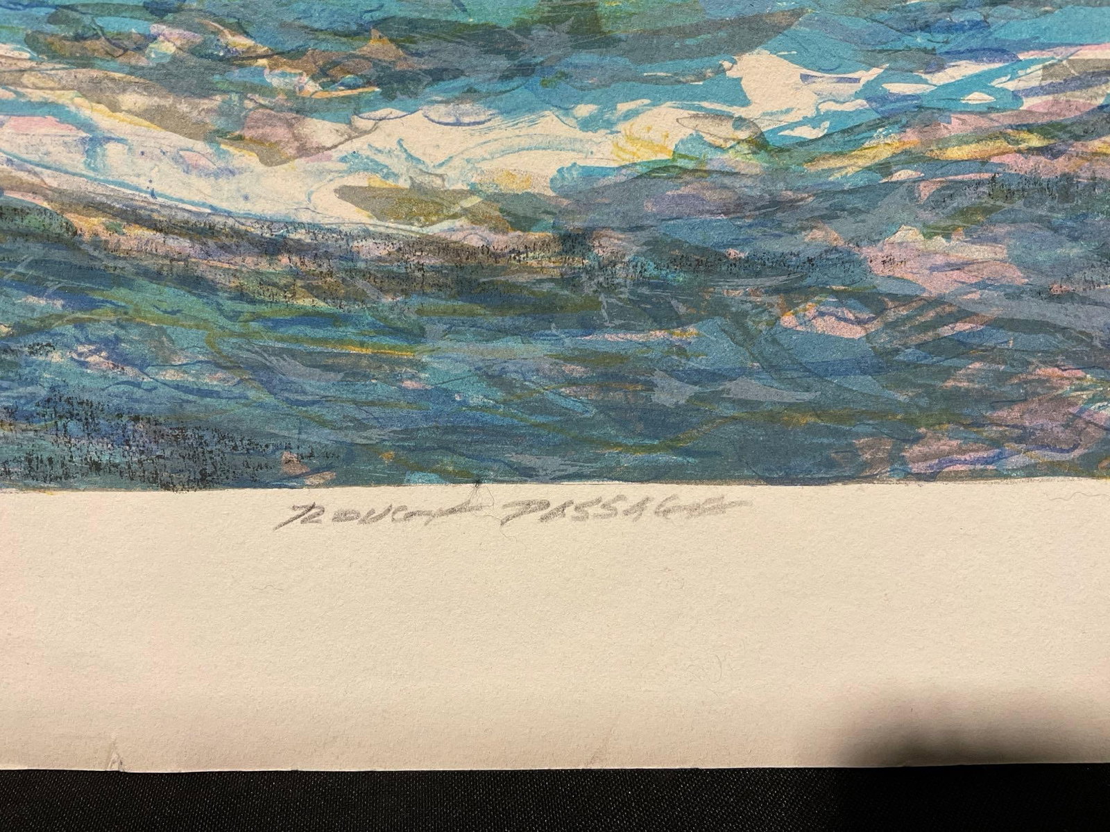 Unframed Art titled Rough Passage, Colorful piece, Ship Surviving the Waves, 21x27 inches - 4