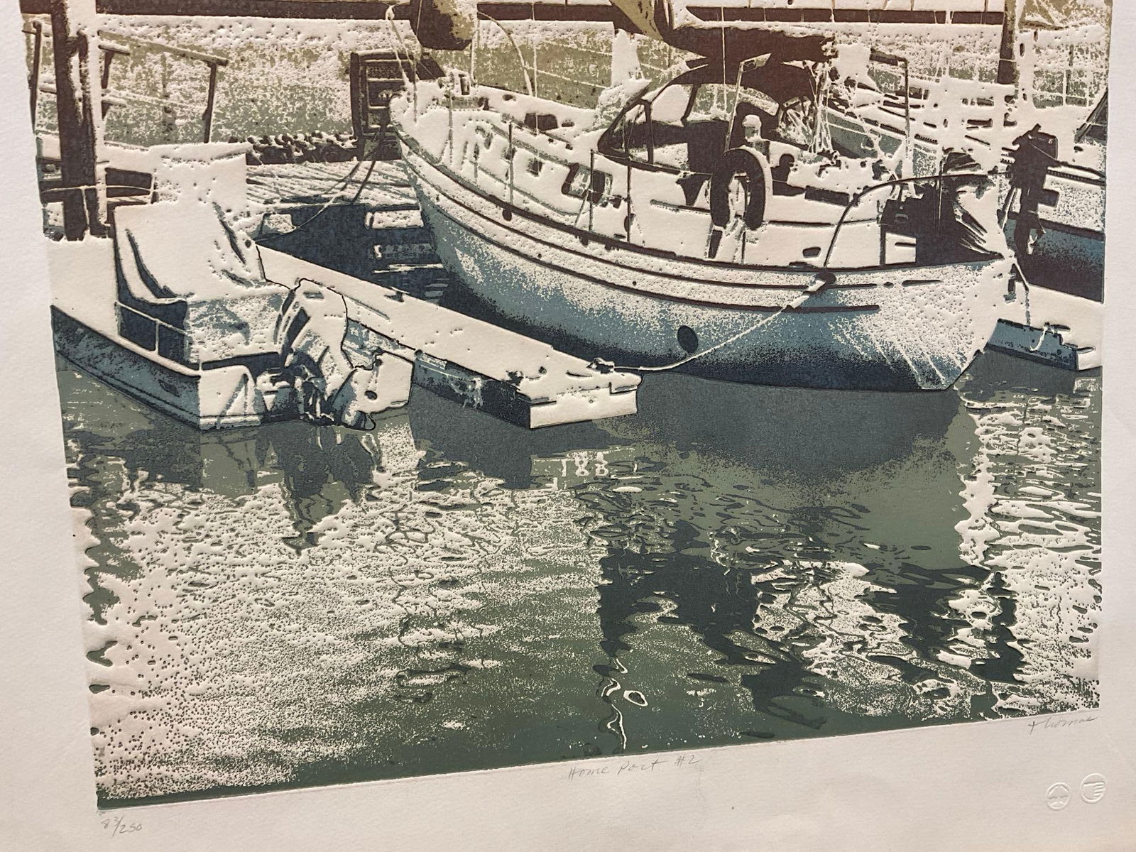 Unframed Art, Signed & #d 83/250 titled Home Port 2 by Ted Thomas, 31x23 inches, lovely colors - 5