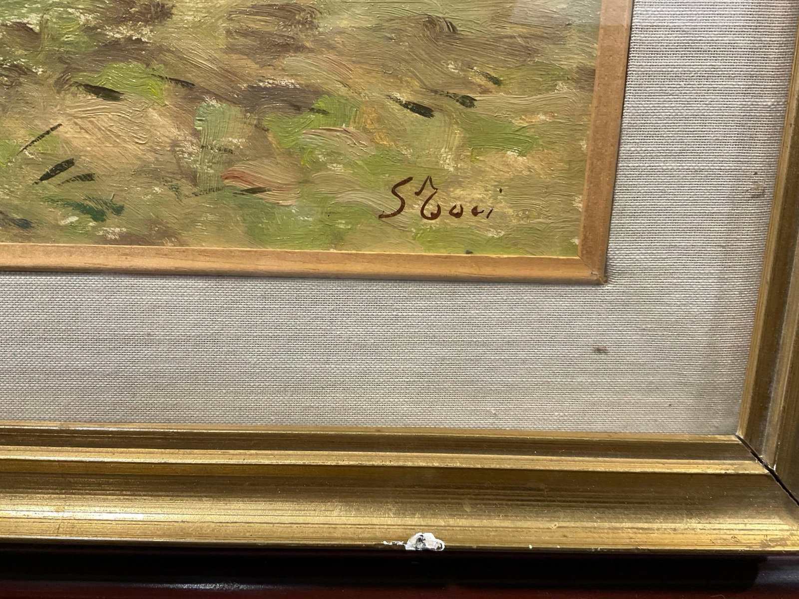 MC Original Framed Rural Style Painting, Oil on Canvas, Yoked Oxen, signed see pics 17 x 20 inches - 3