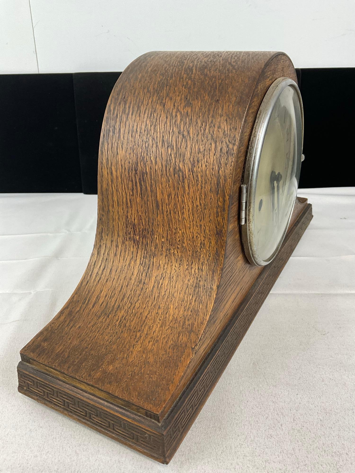 Antique Haller German Humpback Mantel Clock Time Strike, 10h x 17w x 6d inches - 3