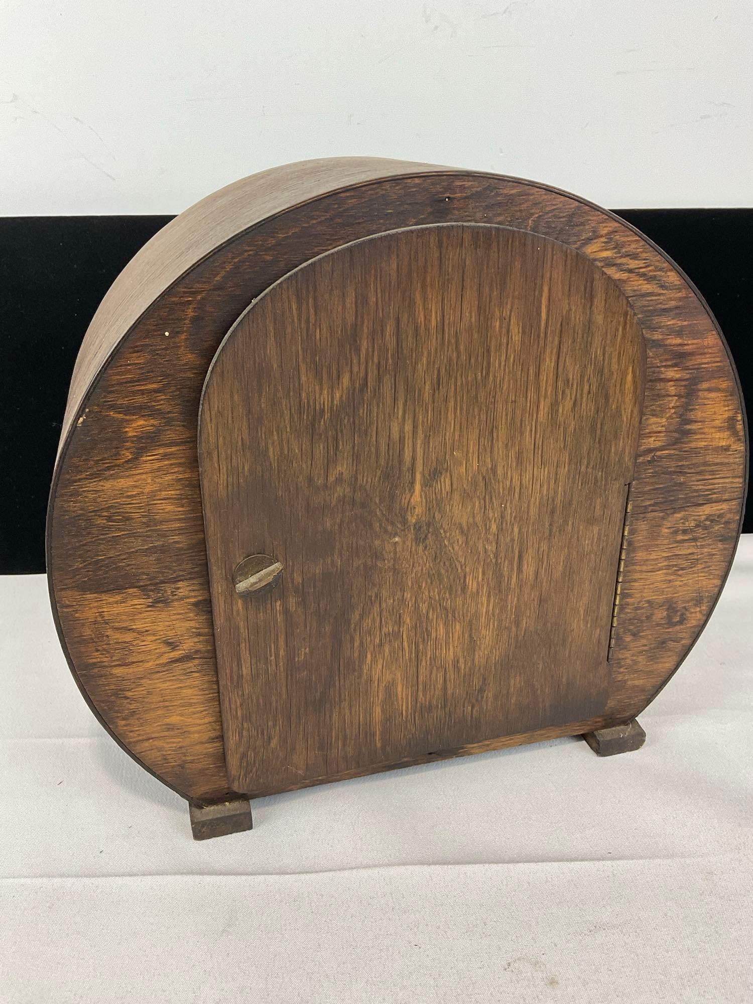 Antique Haller German Time Strike Mantel Clock, Circular, 10h x 11w x 6d inches - 3