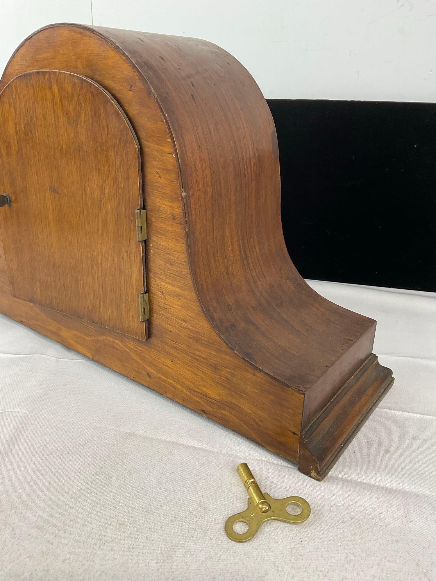 Early 20th Century British Mantel Clock Humpback, Time Strike, 11h x 17w x 6d inches - 3