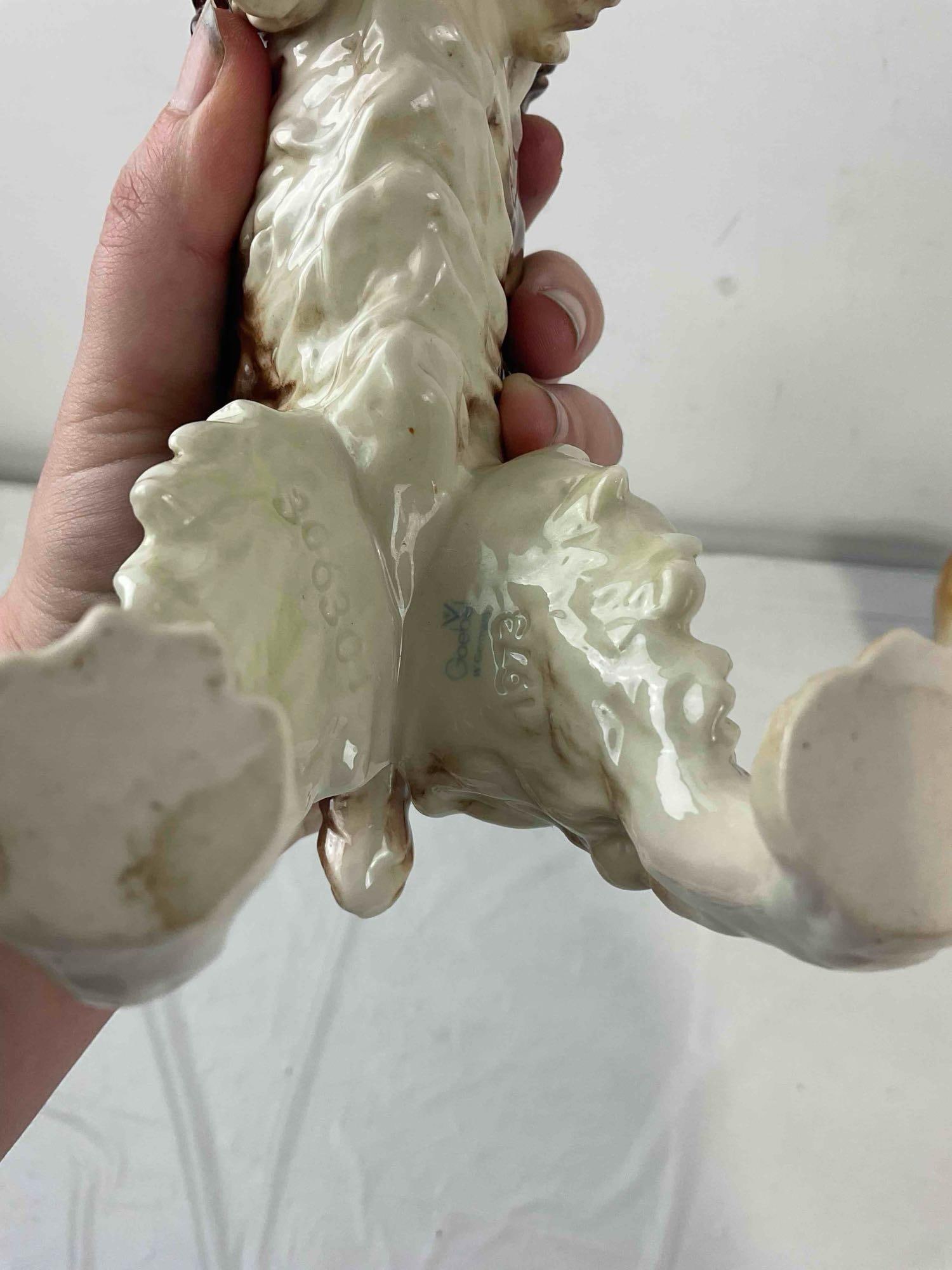 2 pcs Ceramic Animal Statuettes, incl. Vintage Goebel Springer Spaniel Dog. Excellent Condition. - 4