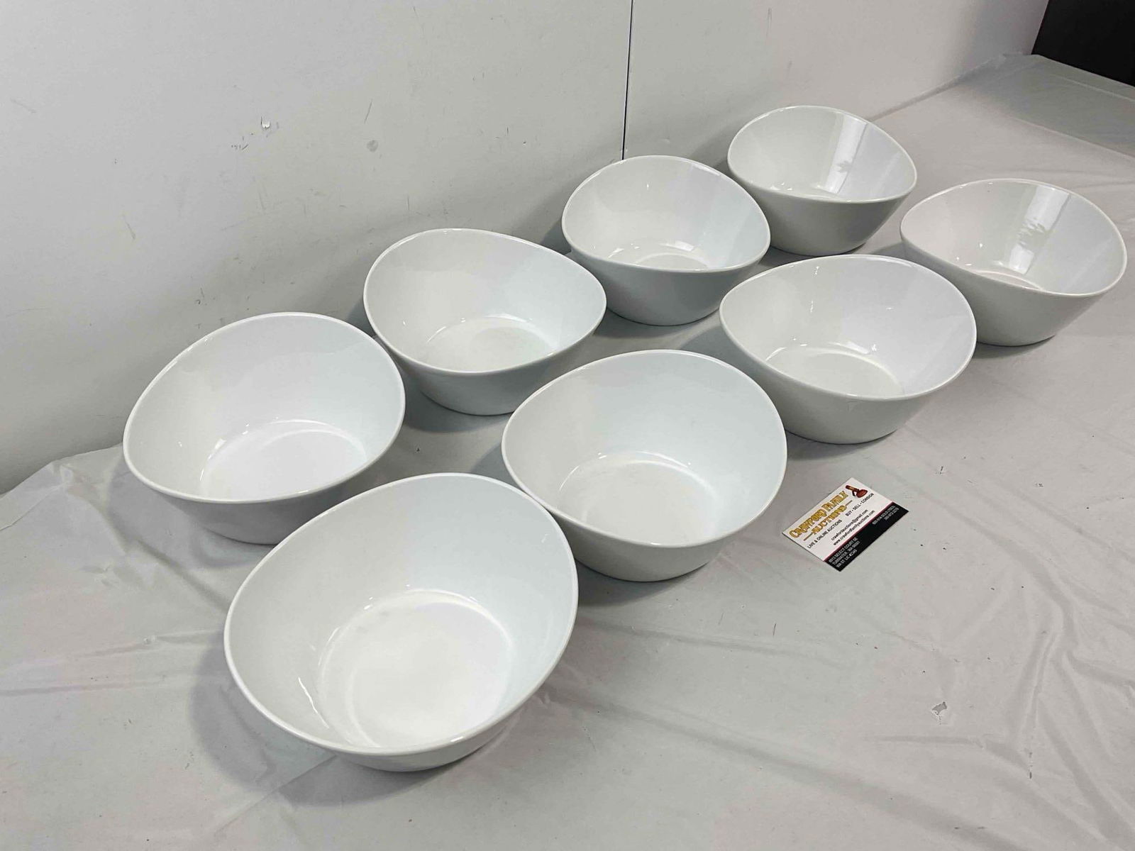 8 pcs Overandback What a Dish! White Porcelain Bowls. Excellent Condition. See pics. - 2