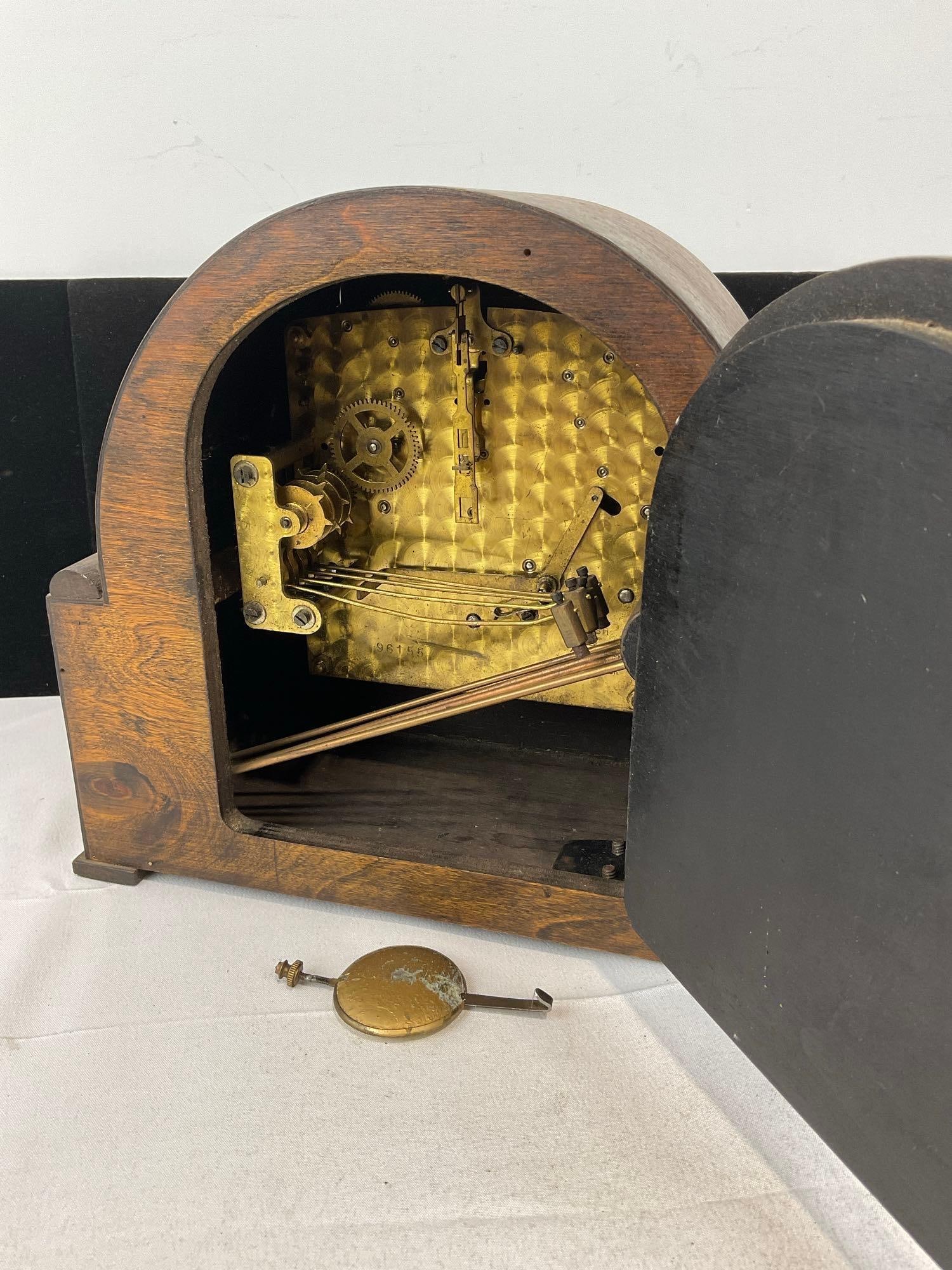 Early 20th Century British Anvil Mantel Clock Time Strike Chime, 10h x 12w x 7d inches - 4