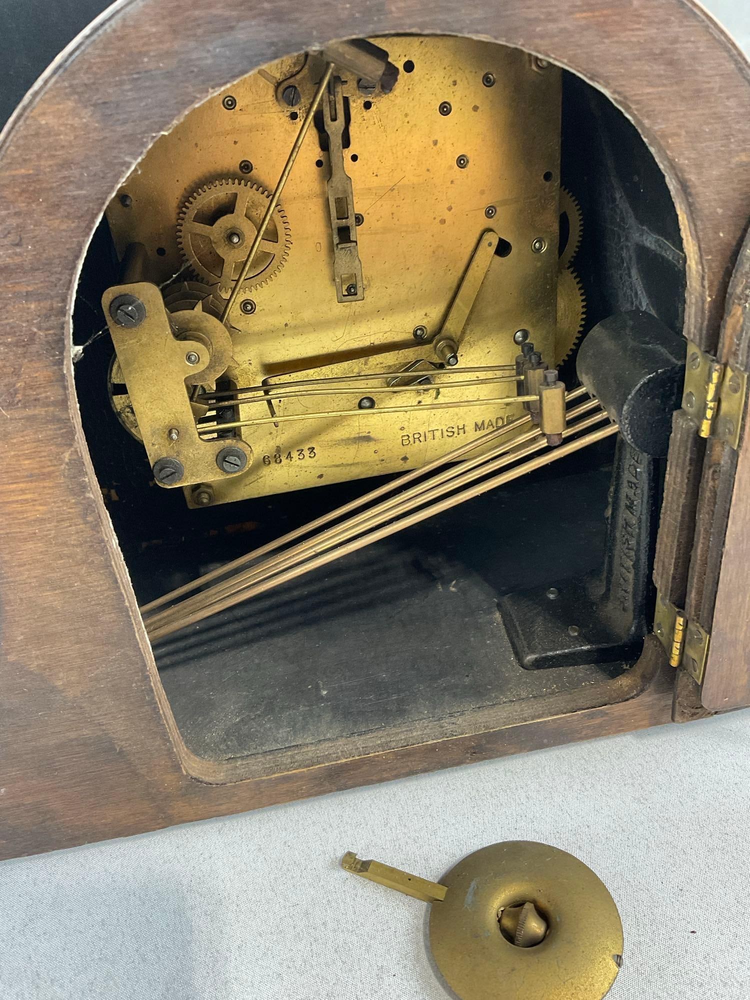 Early 20th Century British Mantel Clock, Time Strike Chime, 10h x 17w x 7d inches - 4
