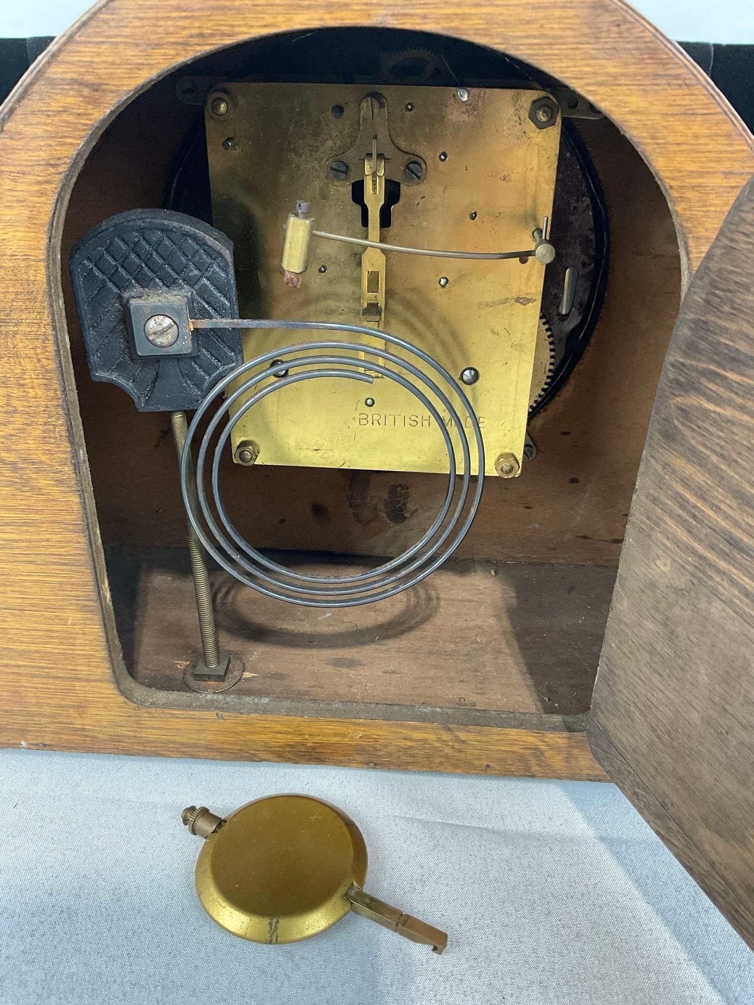 Antique British Time Strike Mantel Clock, 10h x 11w x 6d inches - 5