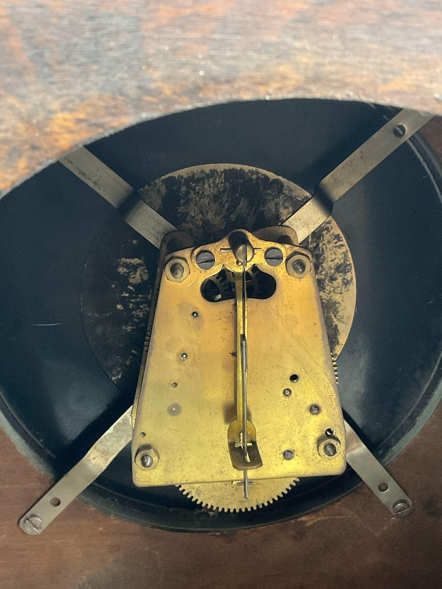 Early 20th Century 8 Day Time Mantel Clock Humpback, 10h x 16w x 6d inches w/key - 4