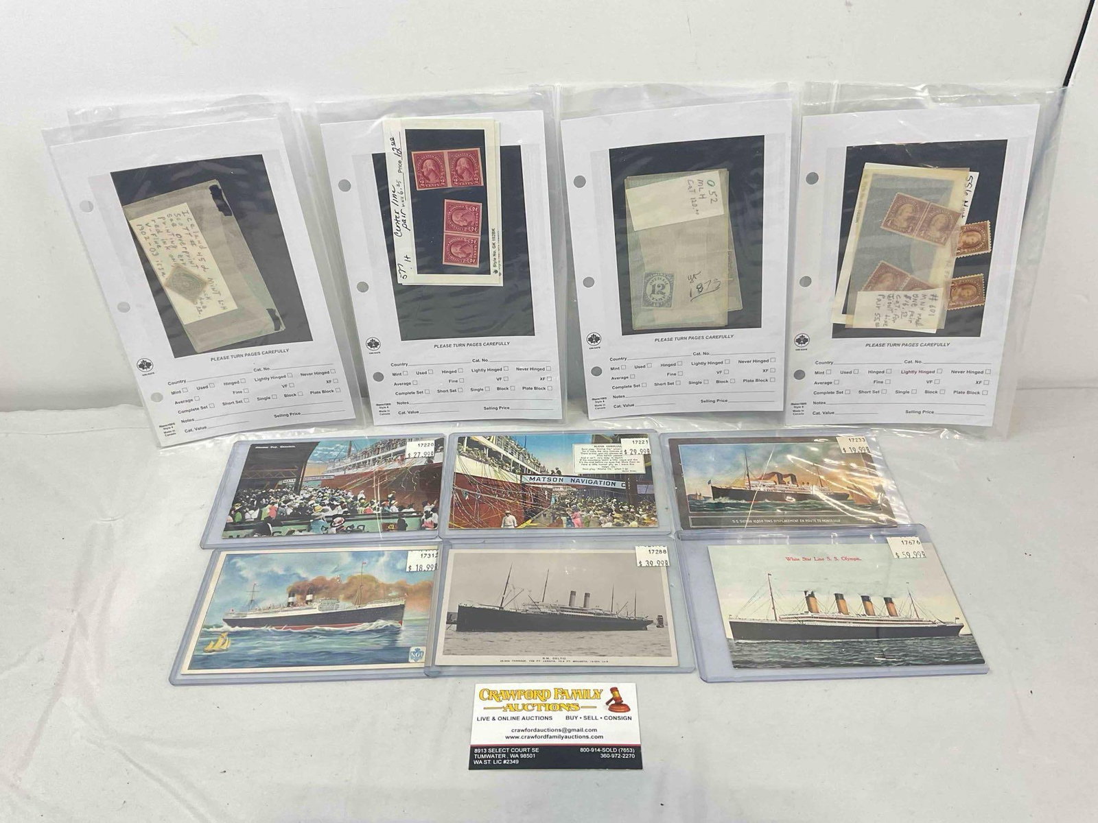 10 pcs Antique Postage Collection, 6x Postcards & 4x Stamps. Excellent Condition. See pics.: 10 pcs Antique Postage Collection, 6x Postcards & 4x Stamps, incl. 1873 12 Cent Stamp. Very Minor wear indicative of age, condition is otherwise excellent. Measures 11" x 6" x 1" DM-5010