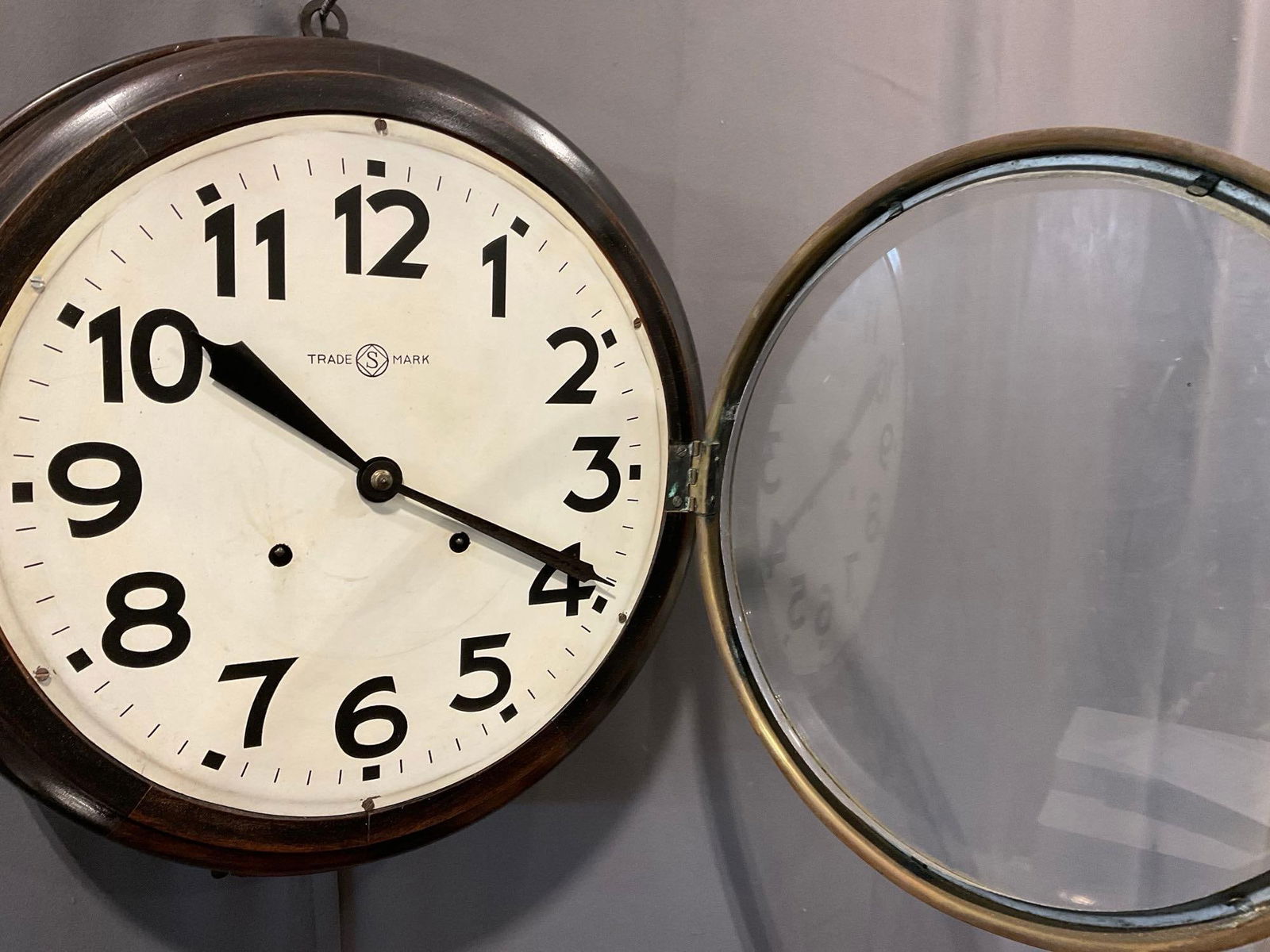 WW2 Era Japanese Wall Clock Circular by Tachimoto Clock Co, Japan, 16h x 16w x 6d inches - 2