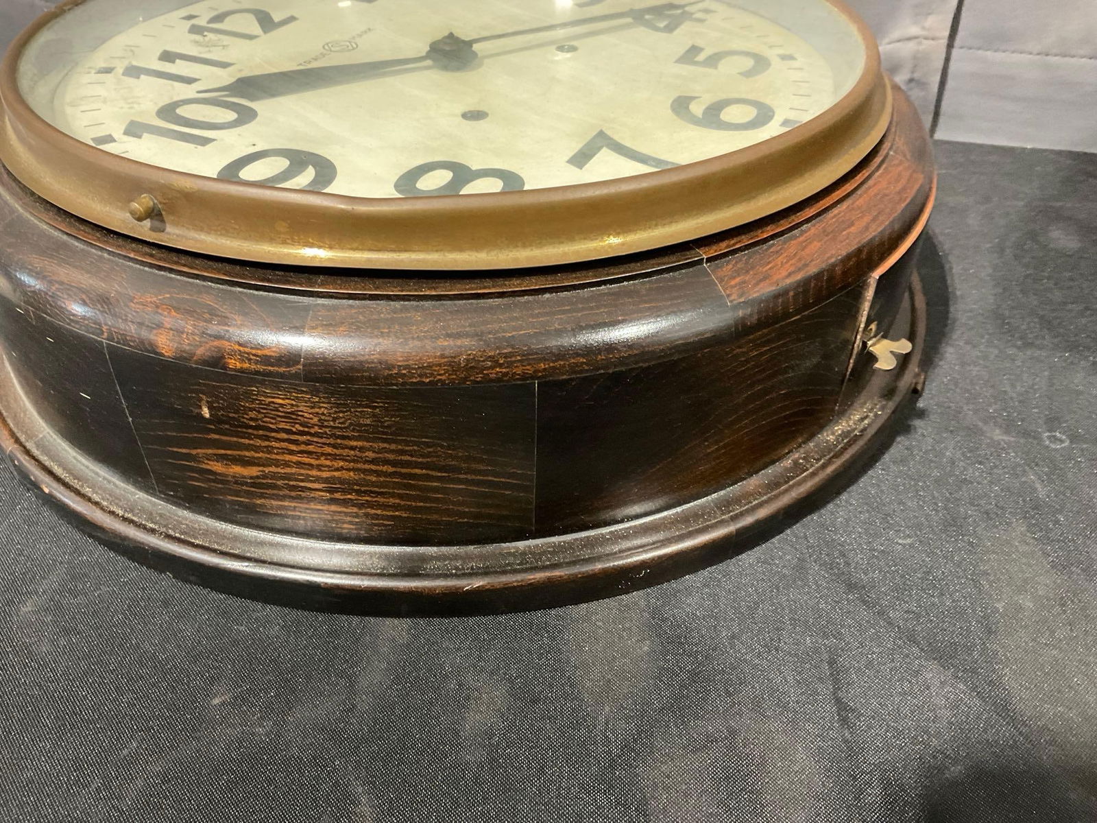 WW2 Era Japanese Wall Clock Circular by Tachimoto Clock Co, Japan, 16h x 16w x 6d inches - 4